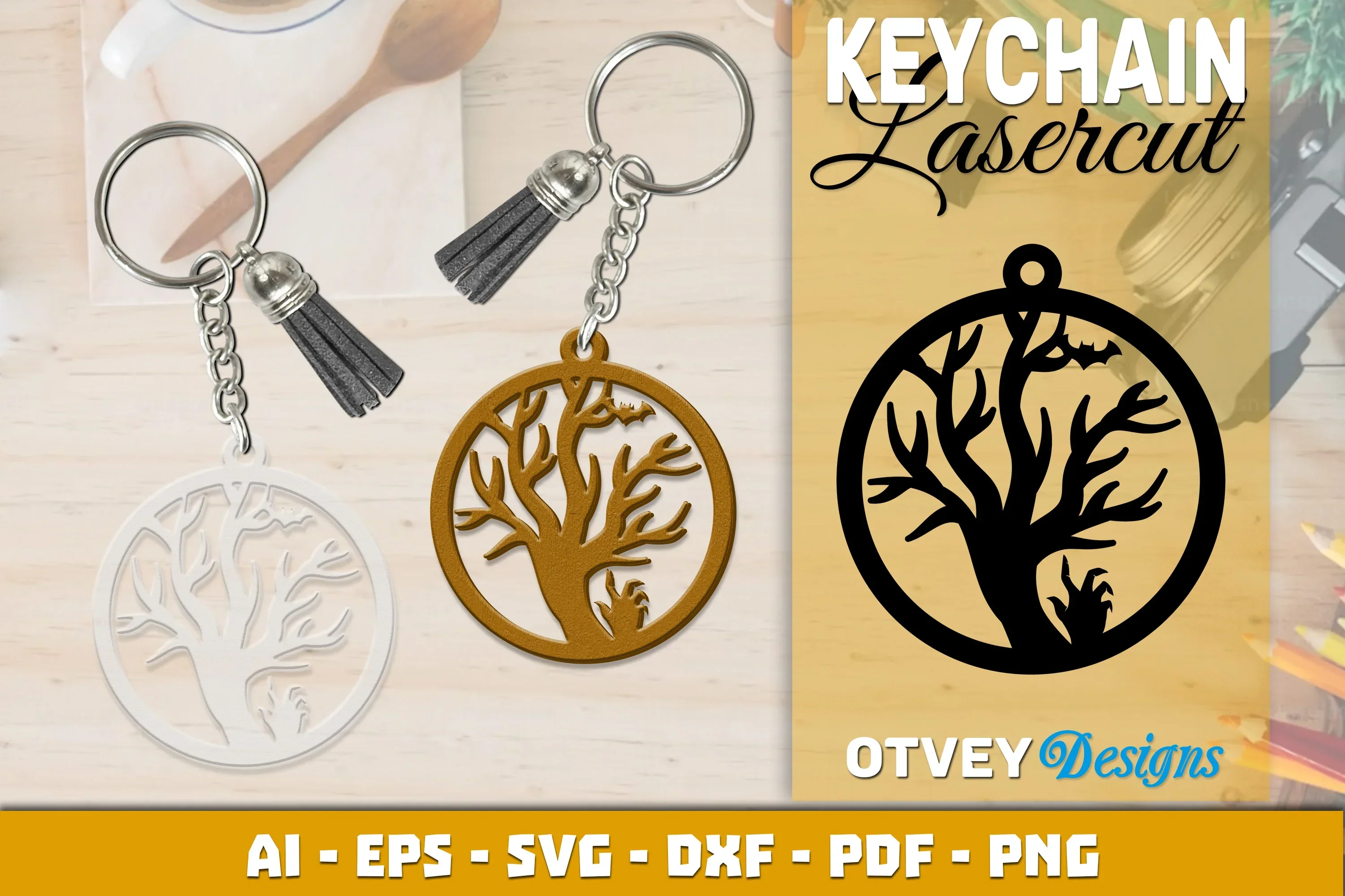 Keychain Halloween Lasercut SVG Bundle