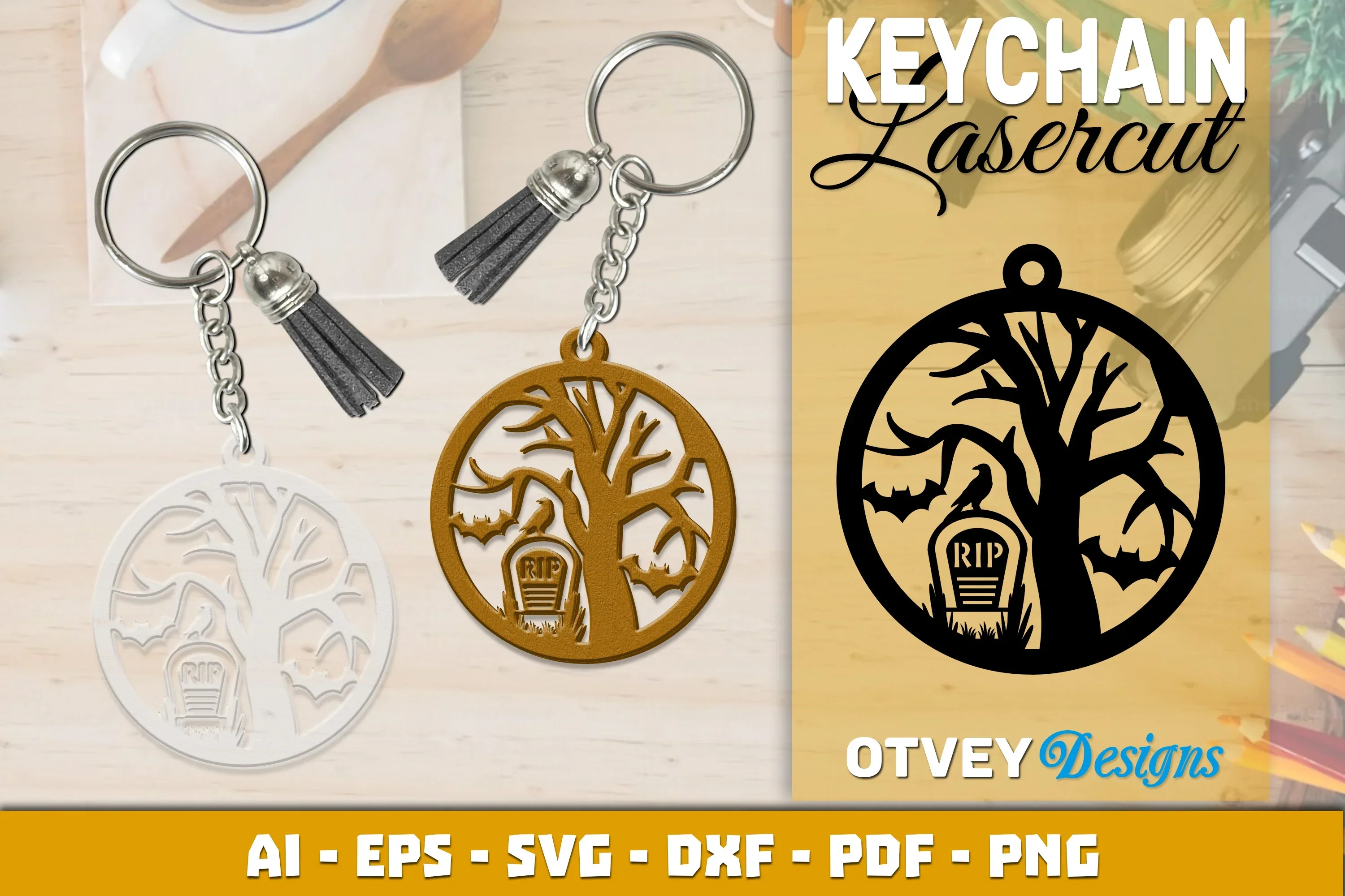 Keychain Halloween Lasercut SVG Bundle