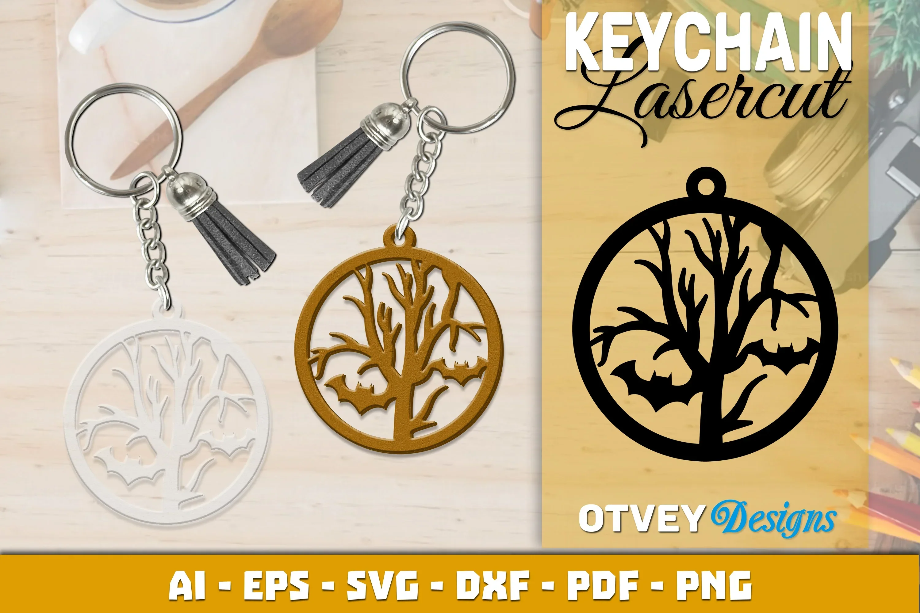 Keychain Halloween Lasercut SVG Bundle