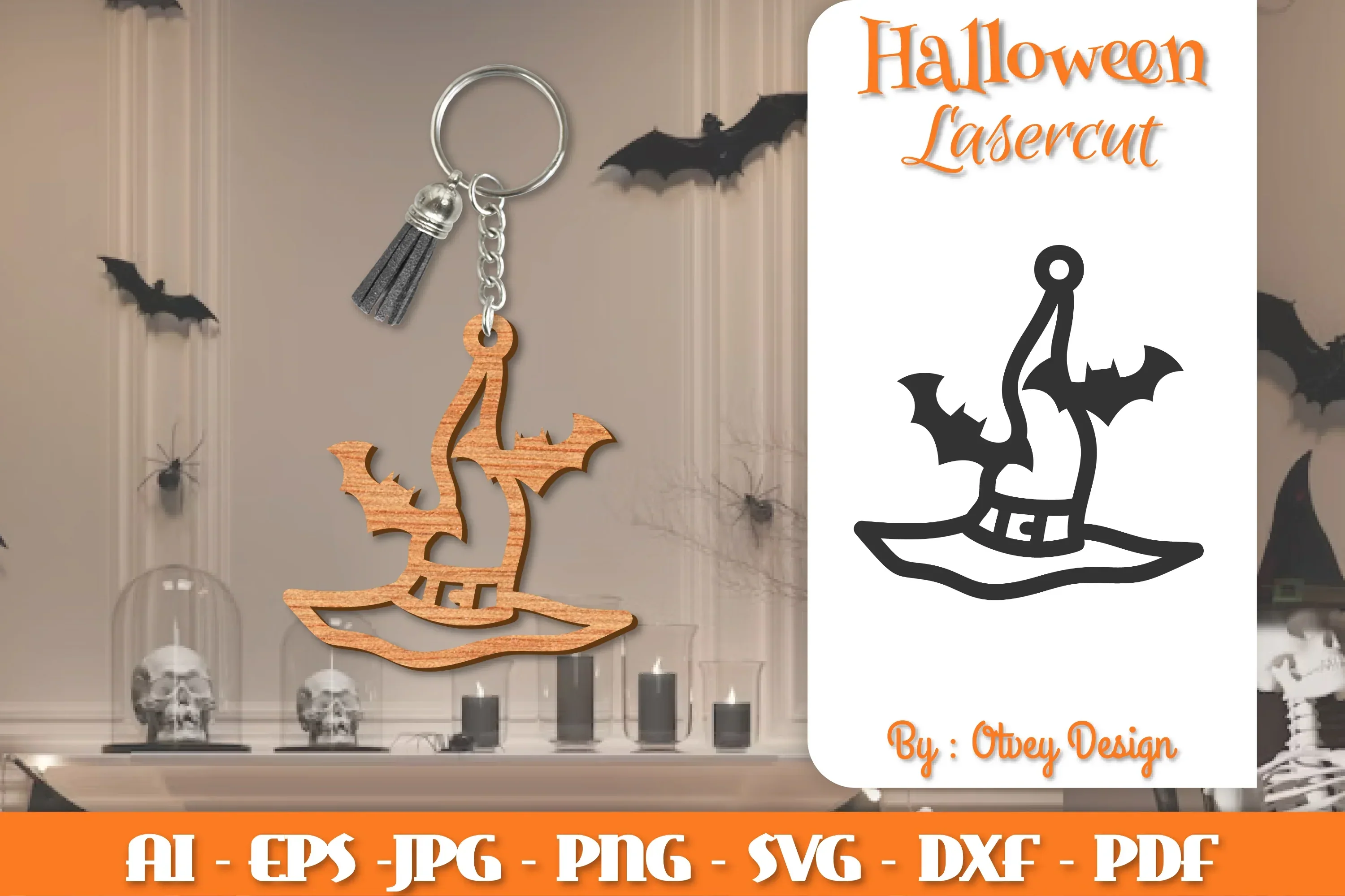 Keychain Halloween Lasercut SVG Bundle