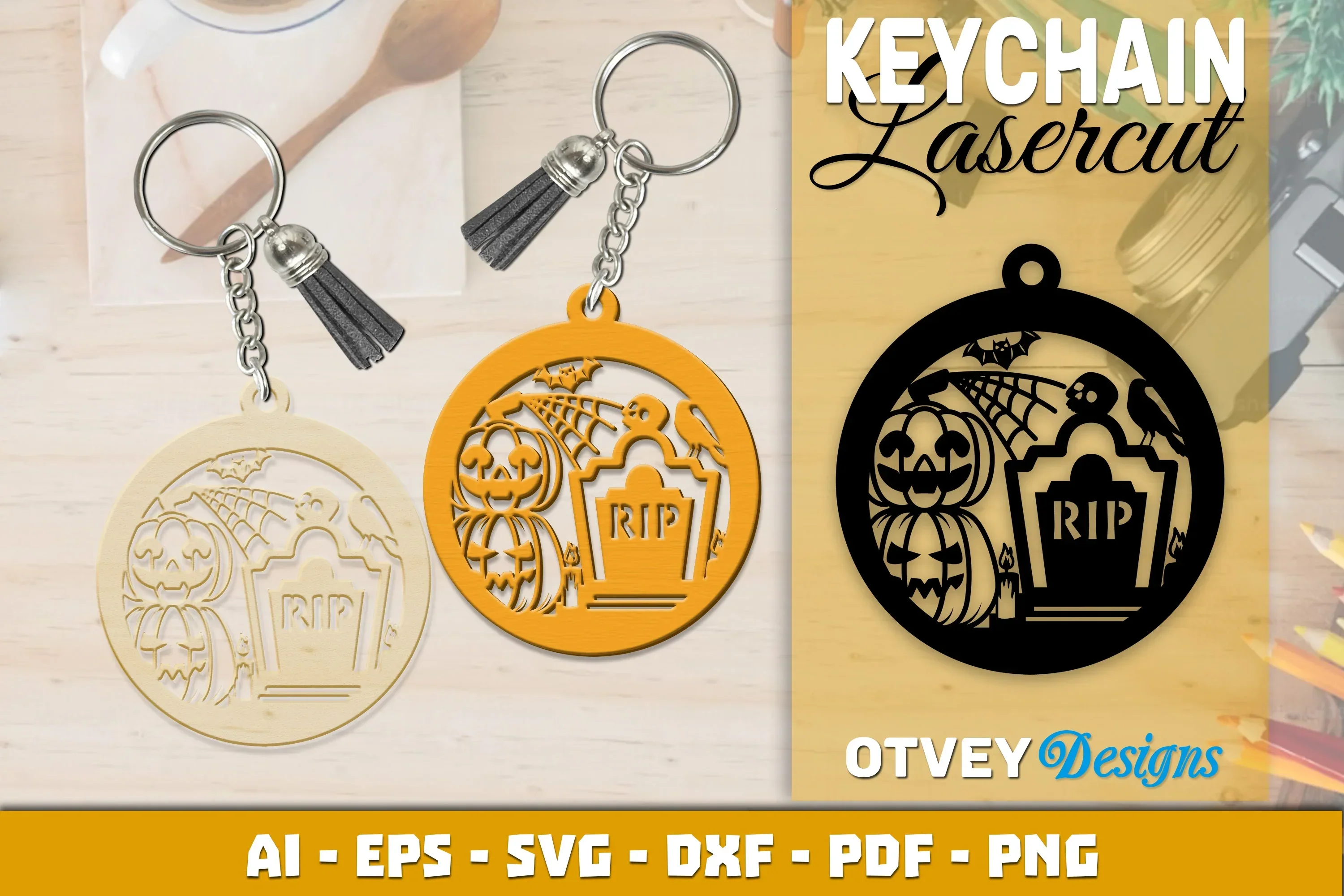 Keychain Halloween Lasercut SVG Bundle