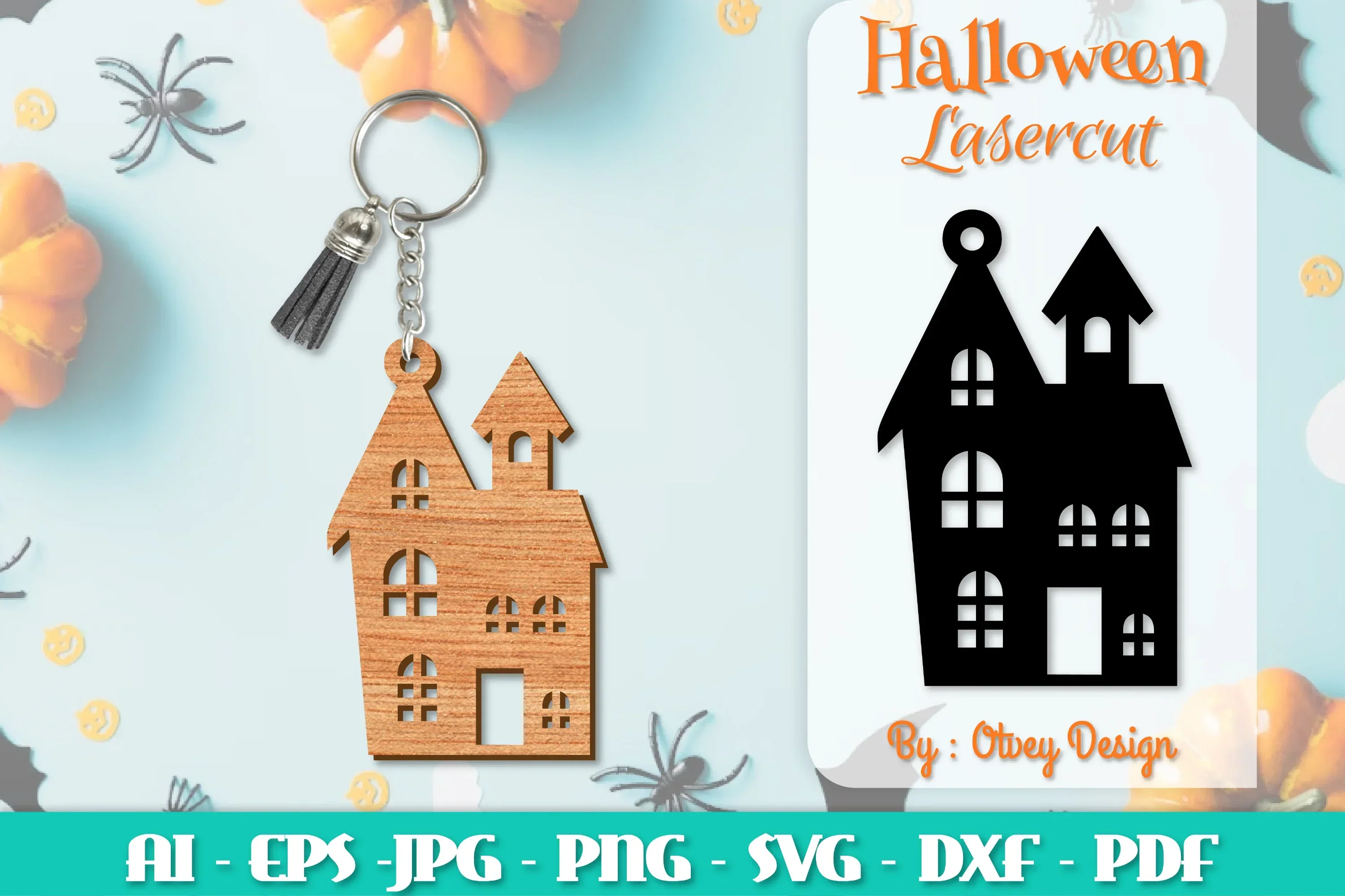 Keychain Halloween Lasercut SVG Bundle