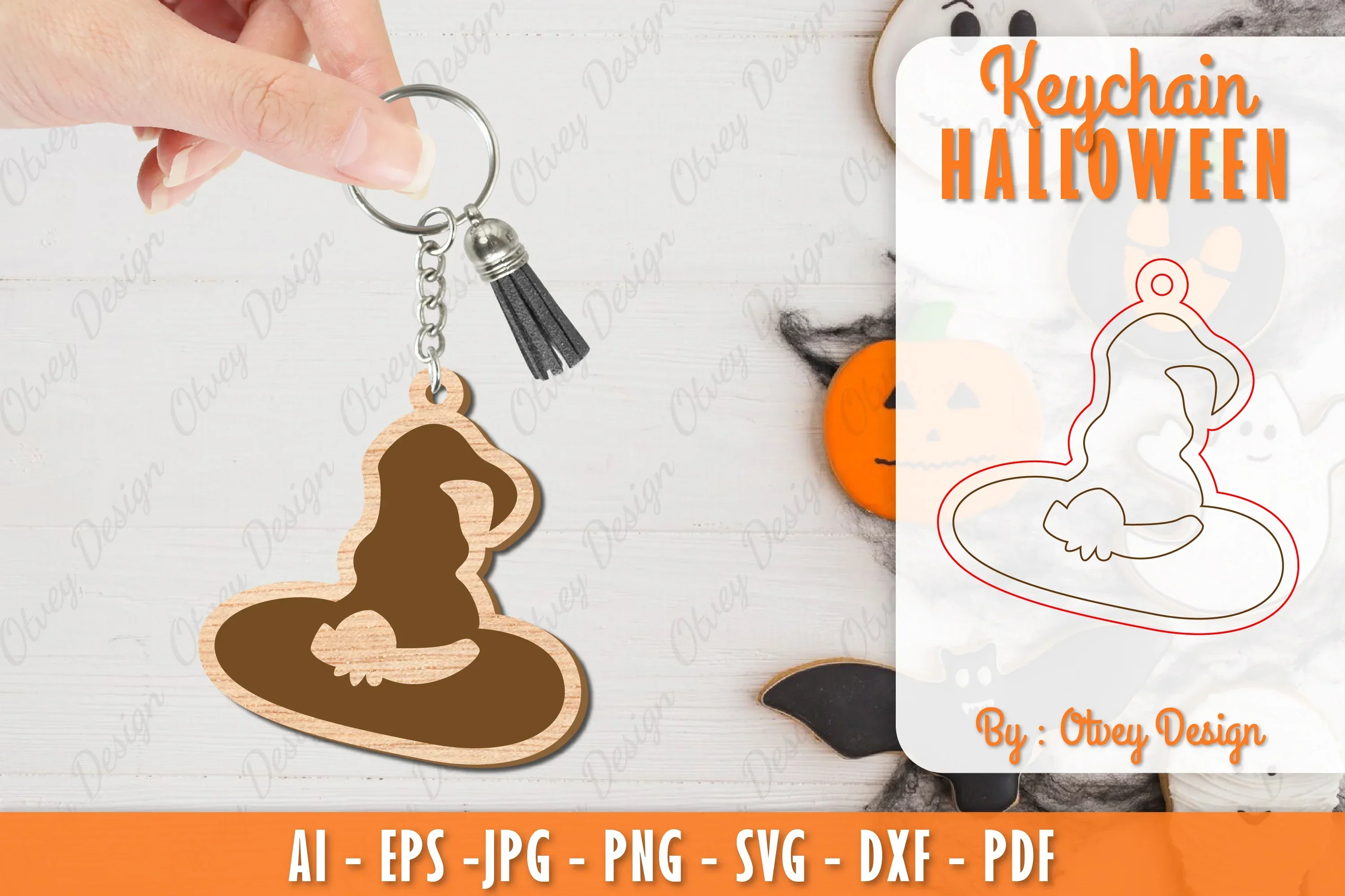 Keychain Halloween Lasercut SVG Bundle