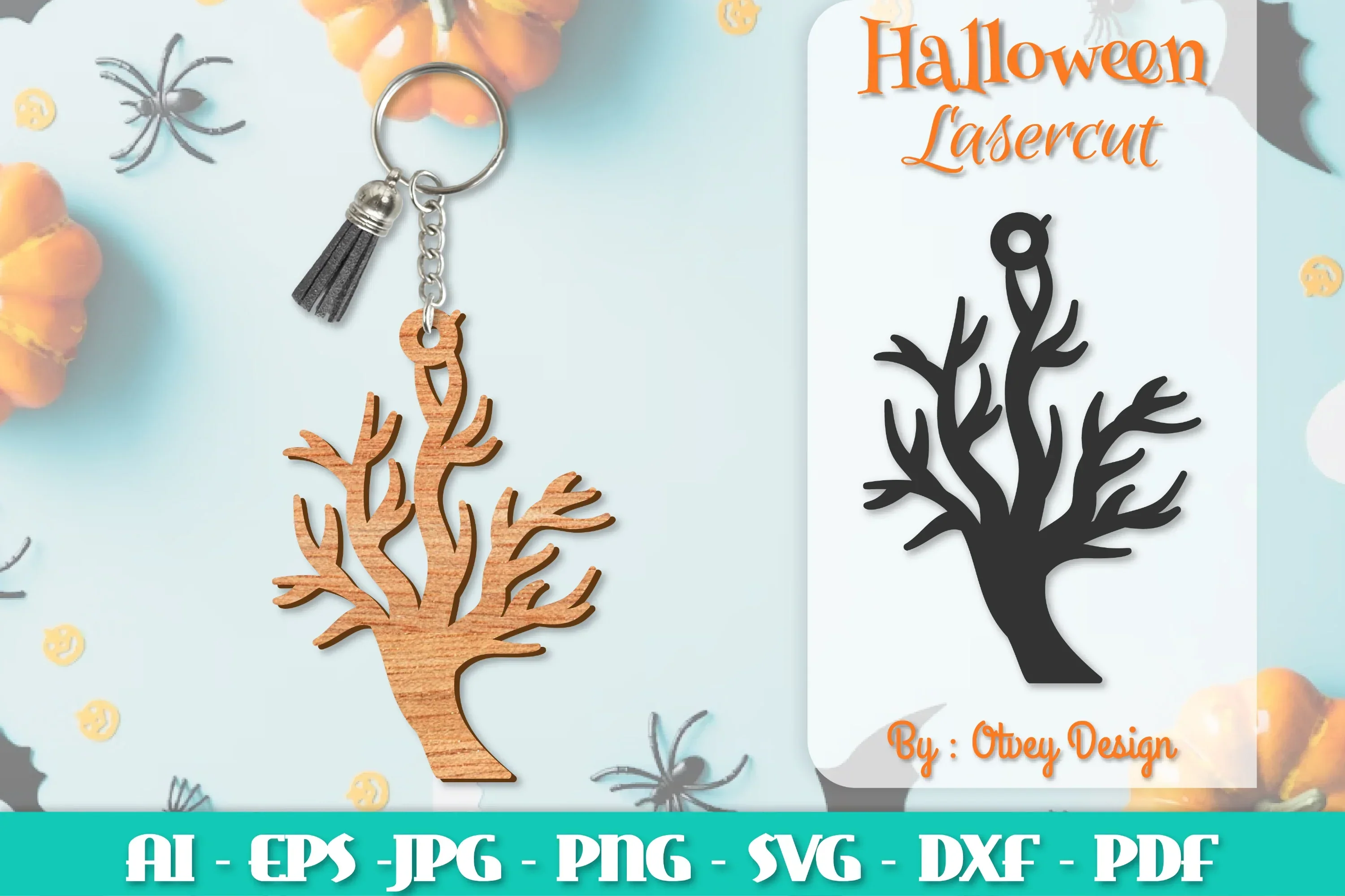 Keychain Halloween Lasercut SVG Bundle