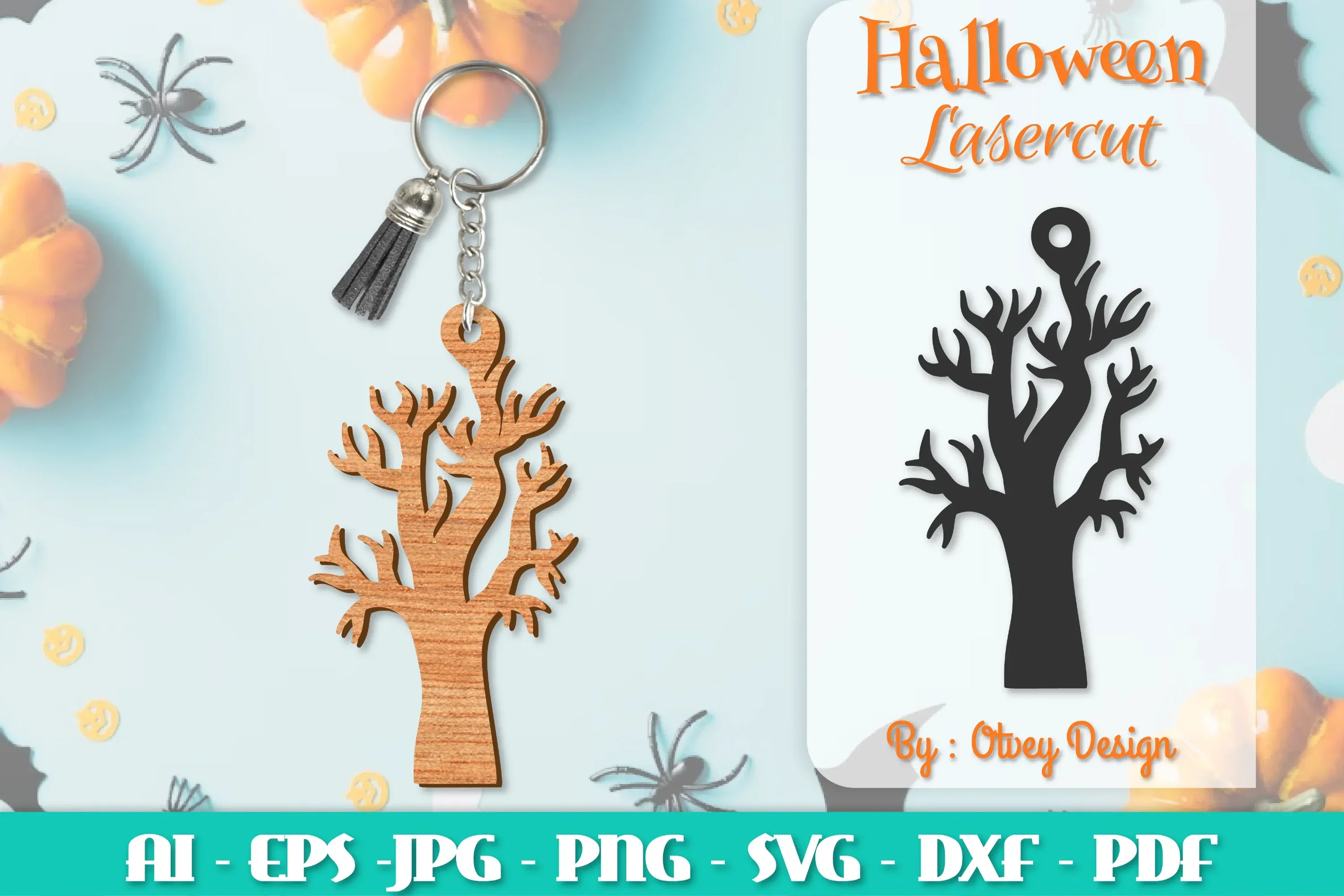 Keychain Halloween Lasercut SVG Bundle