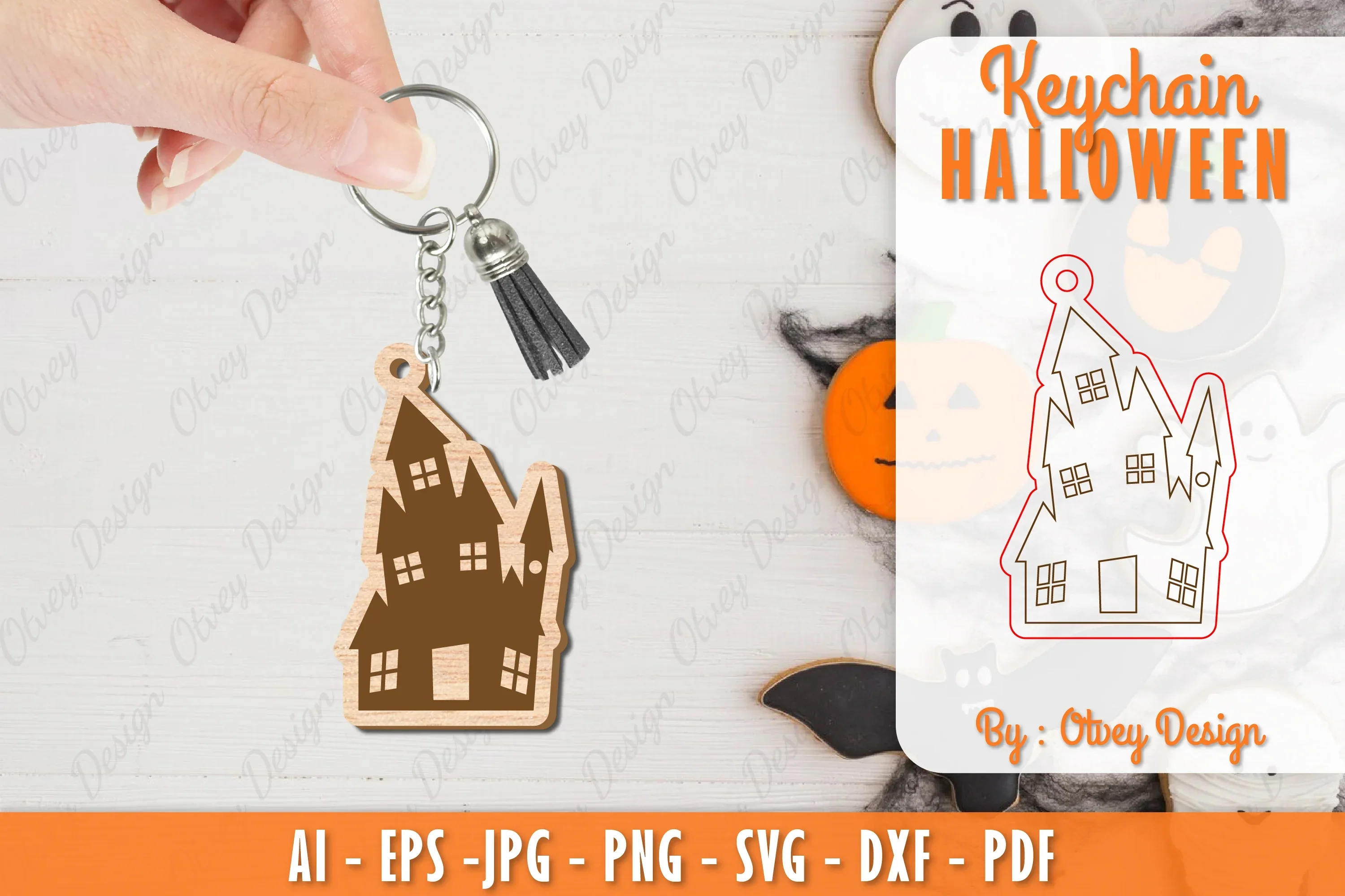 Keychain Halloween Lasercut SVG Bundle