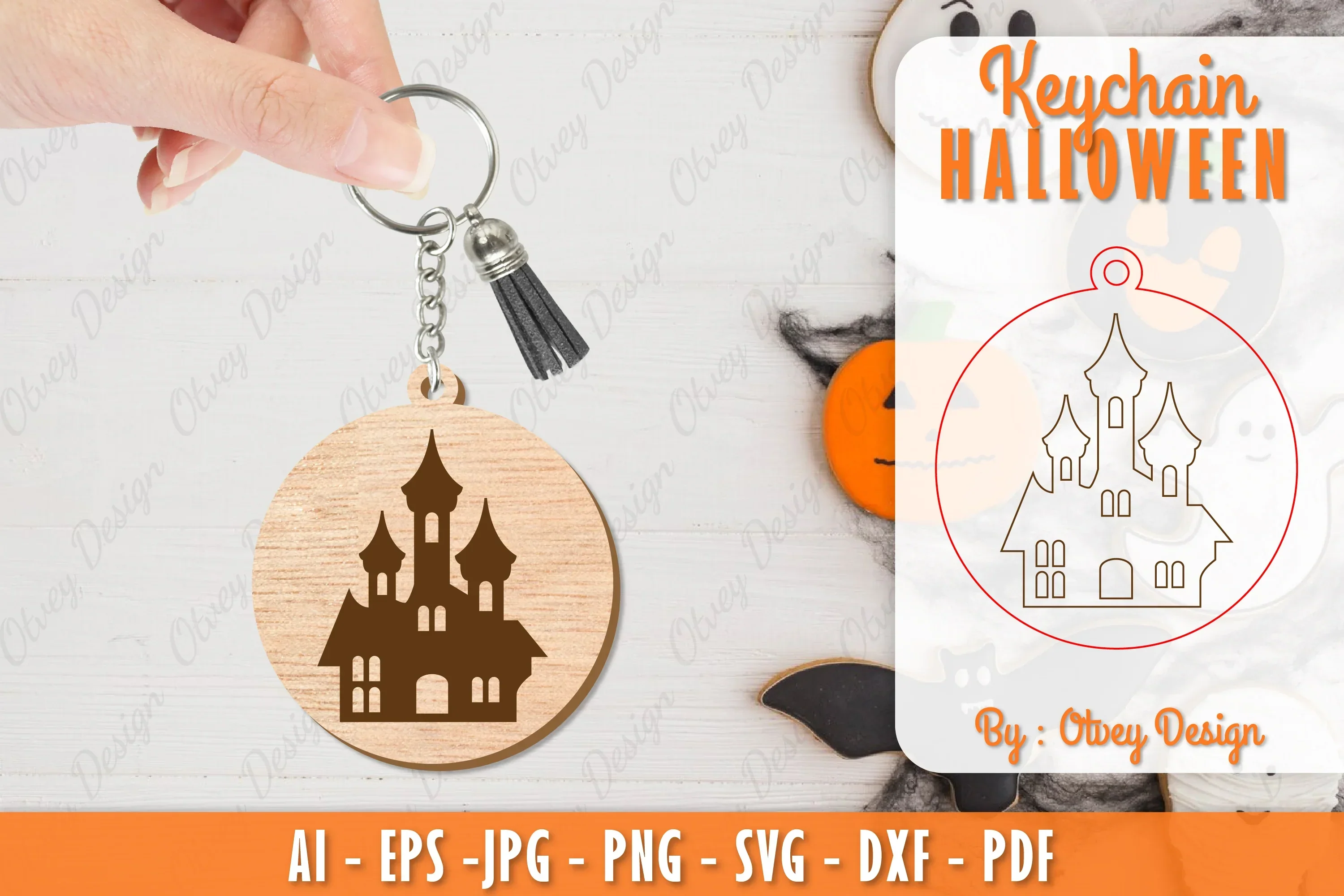Keychain Halloween Lasercut SVG Bundle
