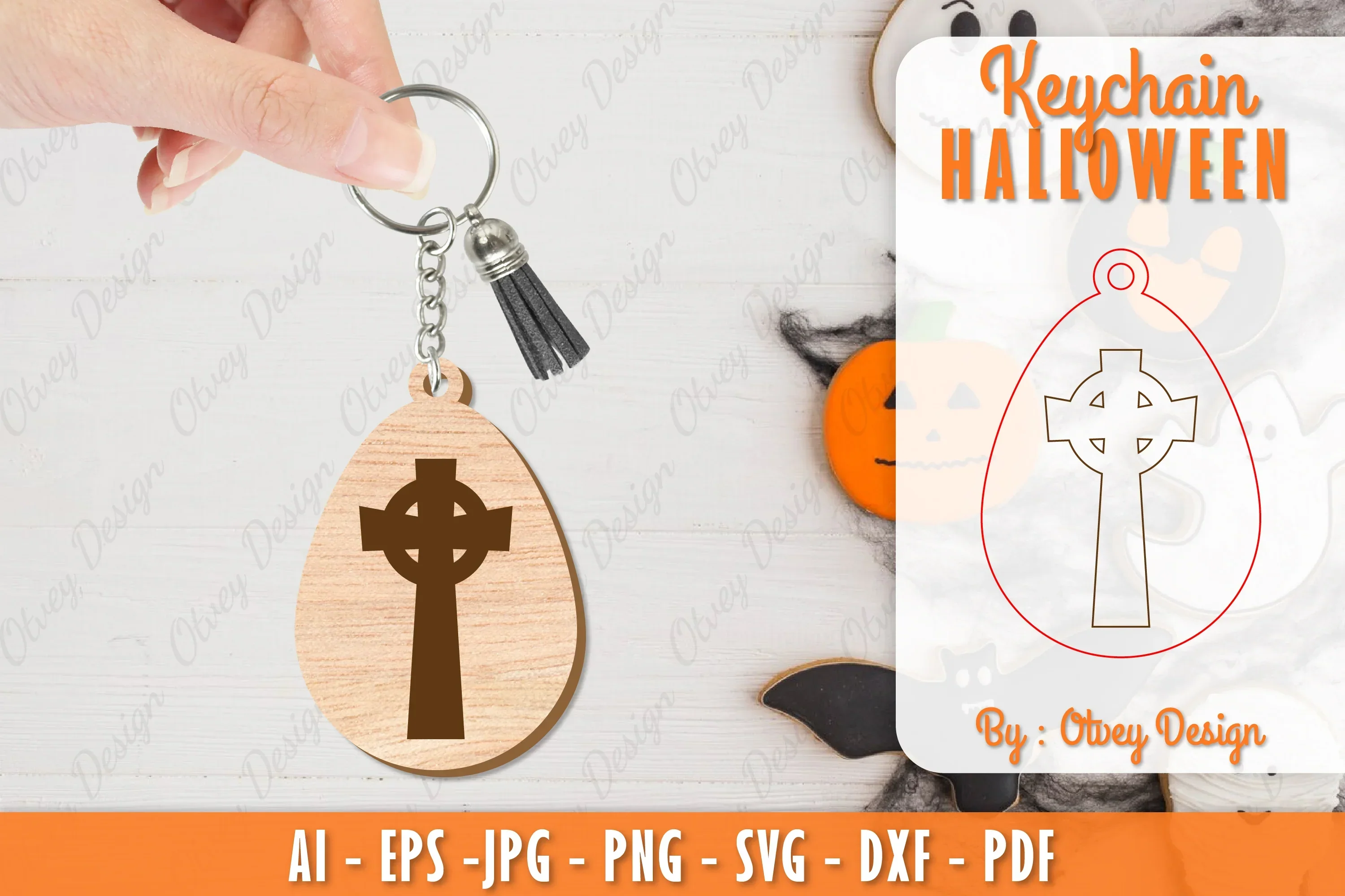 Keychain Halloween Lasercut SVG Bundle