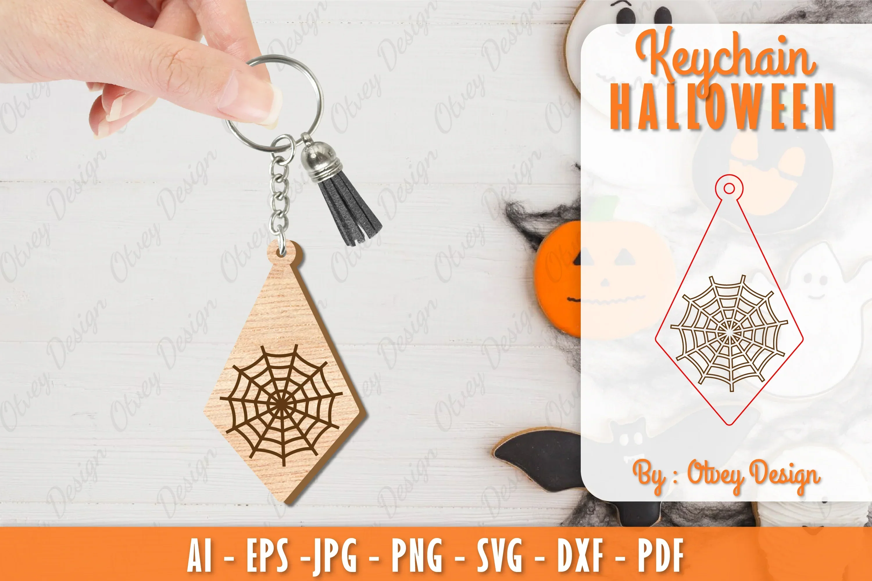 Keychain Halloween Lasercut SVG Bundle