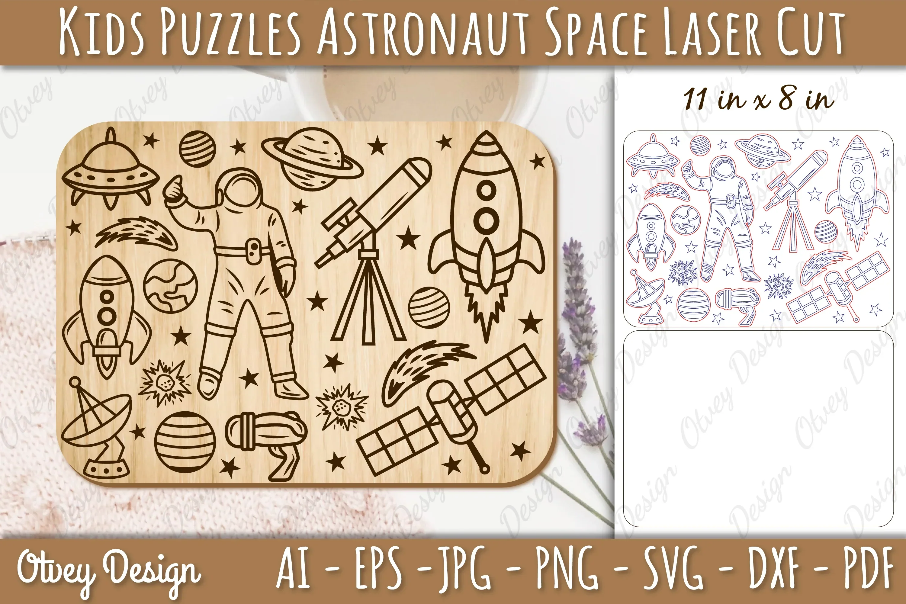 Kids Astronaut Space Educational Puzzles SVG Bundle - Image 2