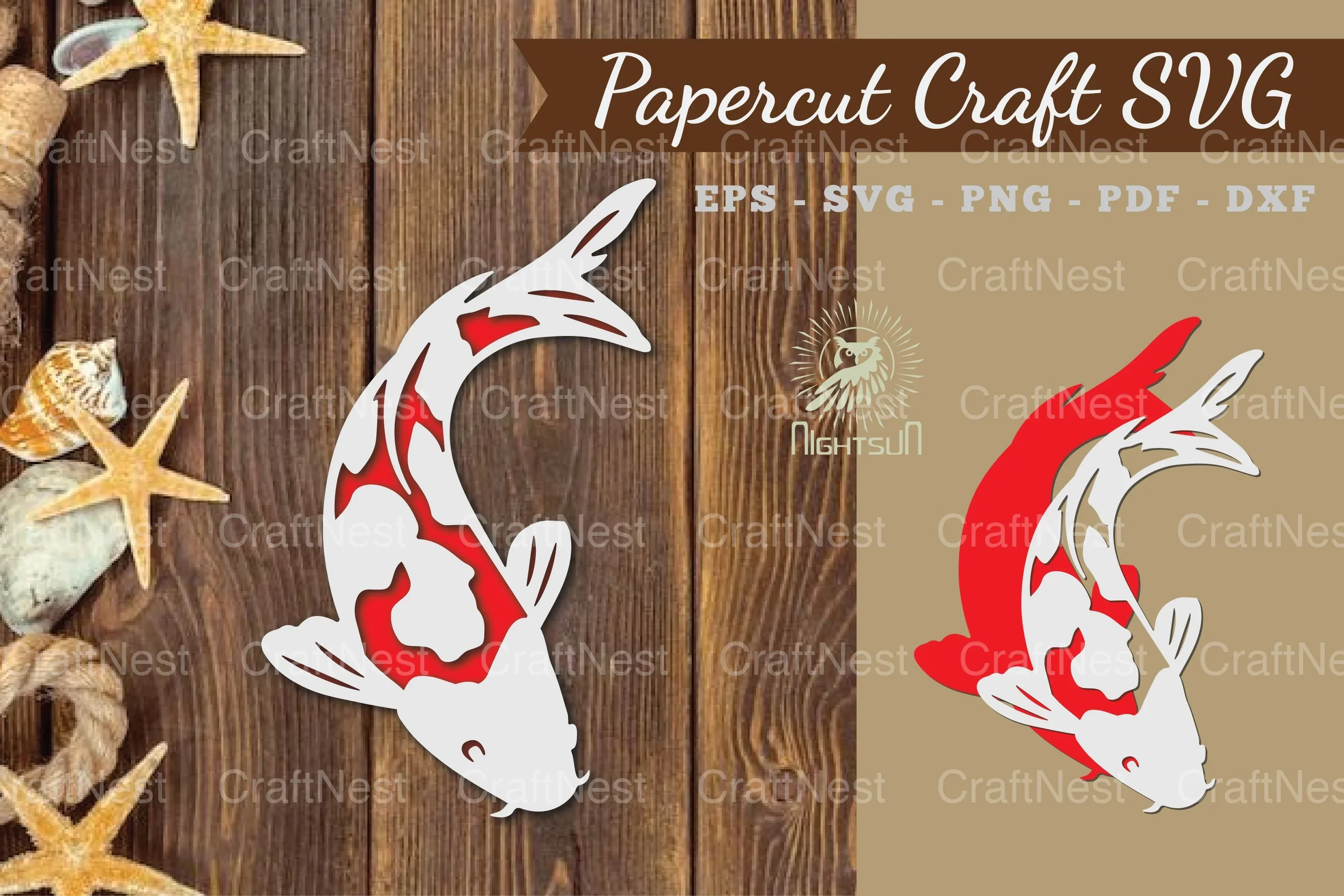 Koi Fish Paper Cut SVG Bundle