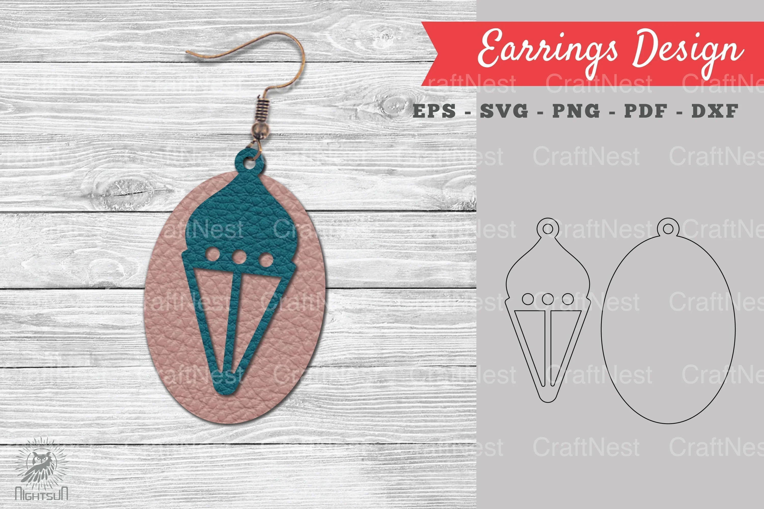 Lantern Leather Earring Design Clipart Bundle