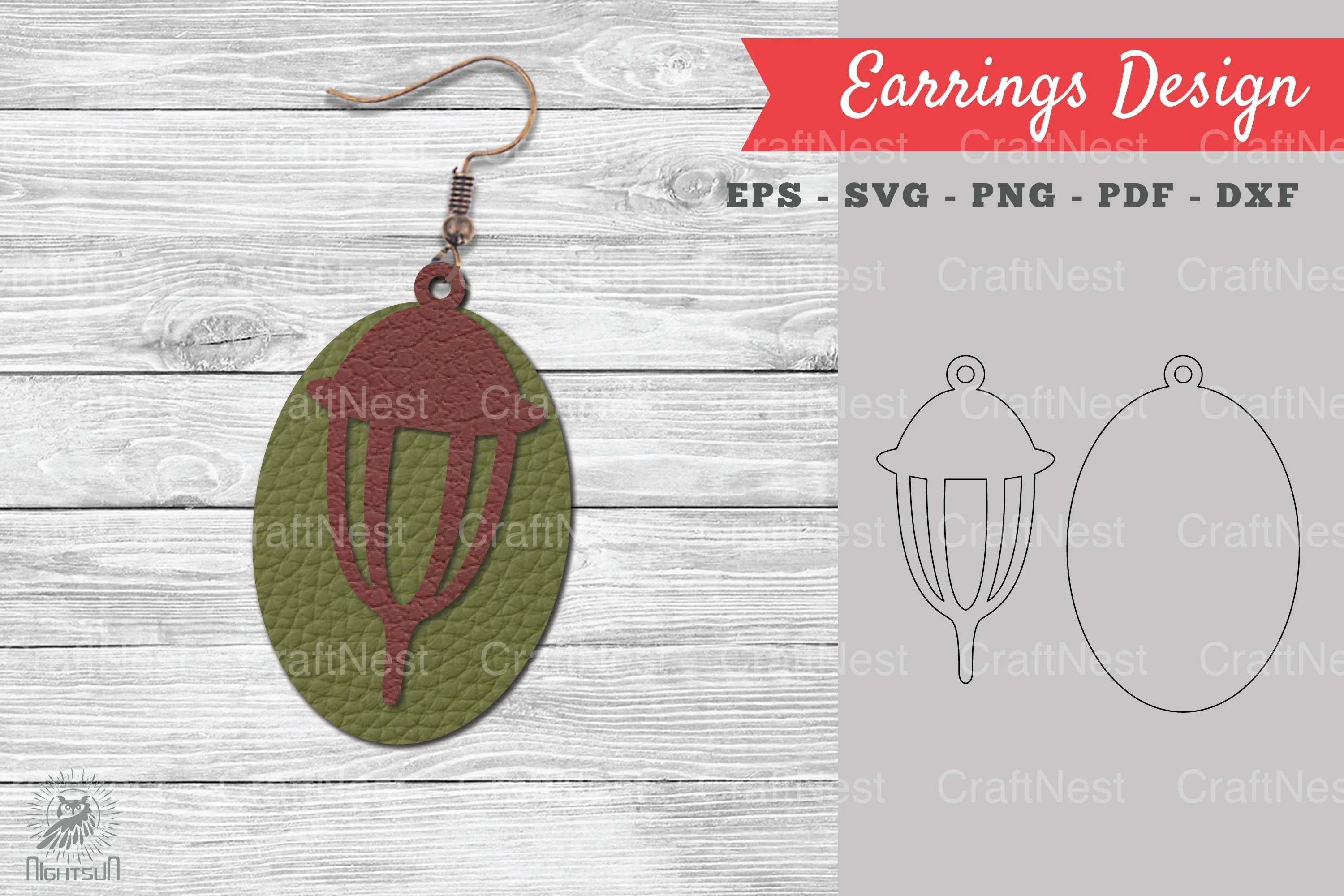 Lantern Leather Earring Design Clipart Bundle