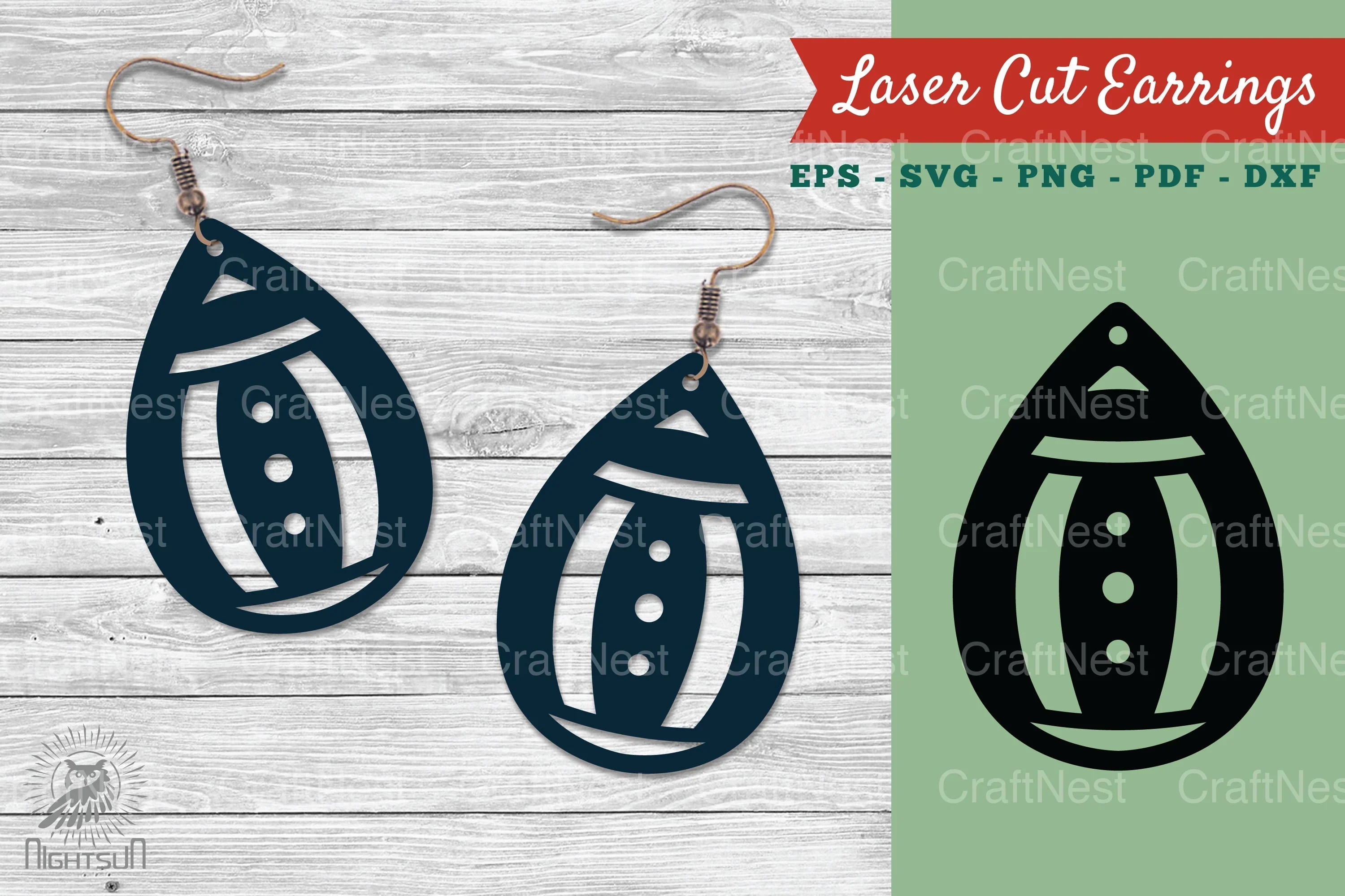 Laser Cut Earrings Design Clipart Bundle