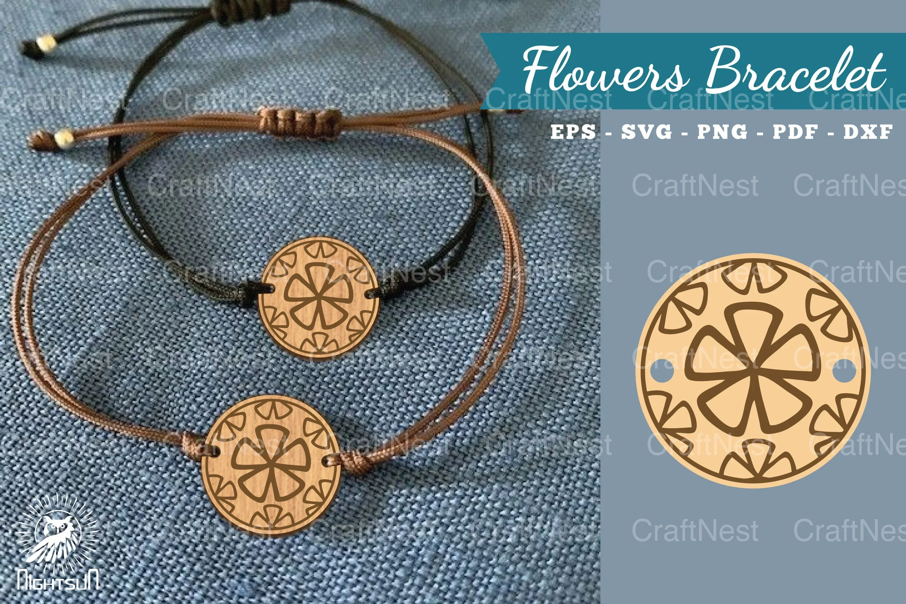 Laser Cut Flower Bracelet SVG Bundle
