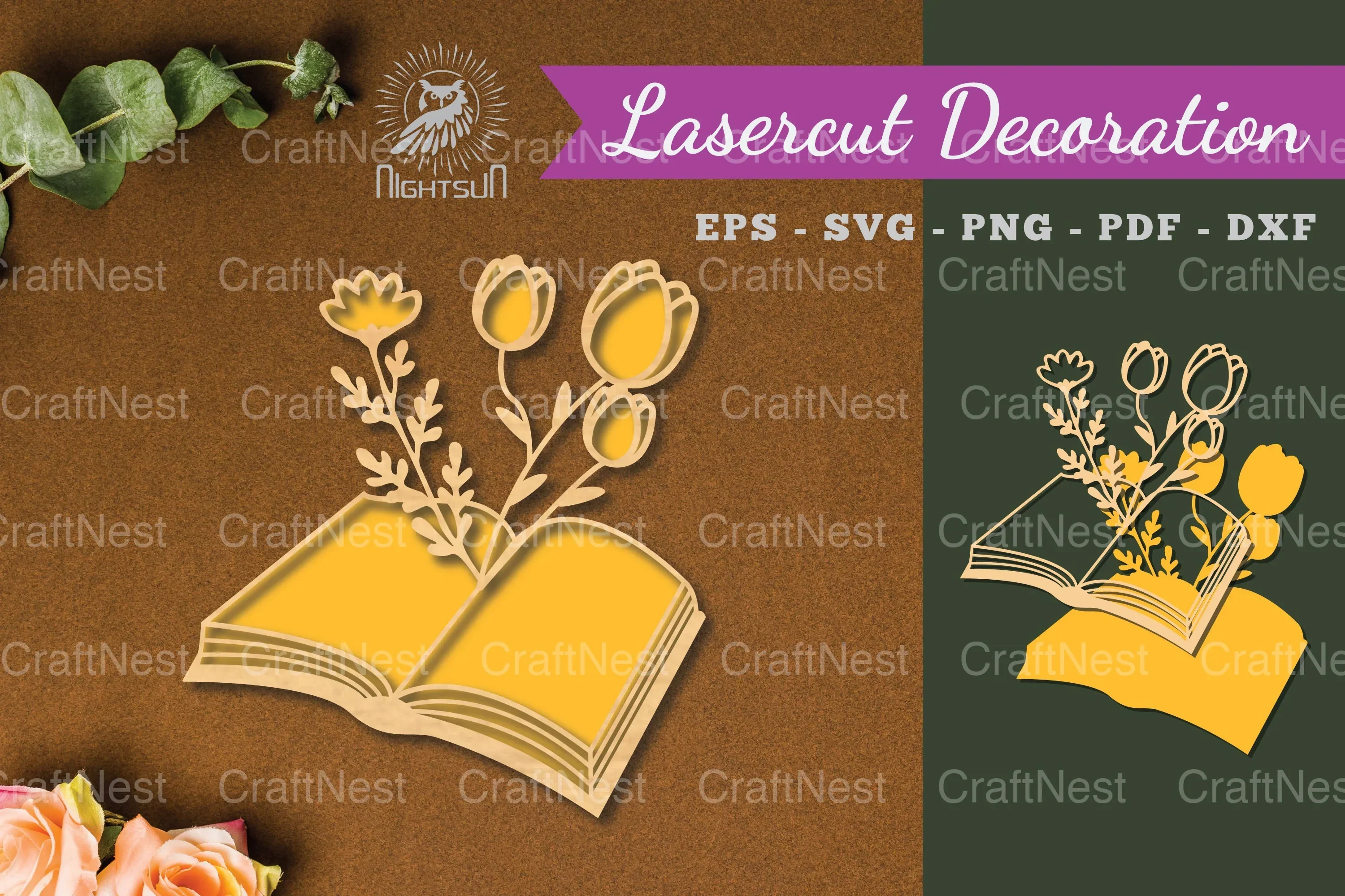 Laser Cut Flower Decoration Book Bundle