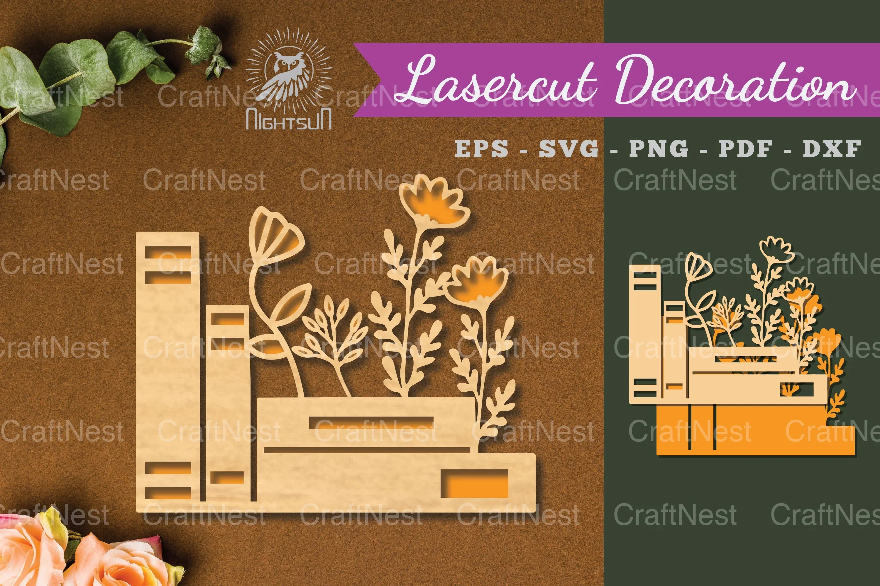 Laser Cut Flower Decoration Book Bundle