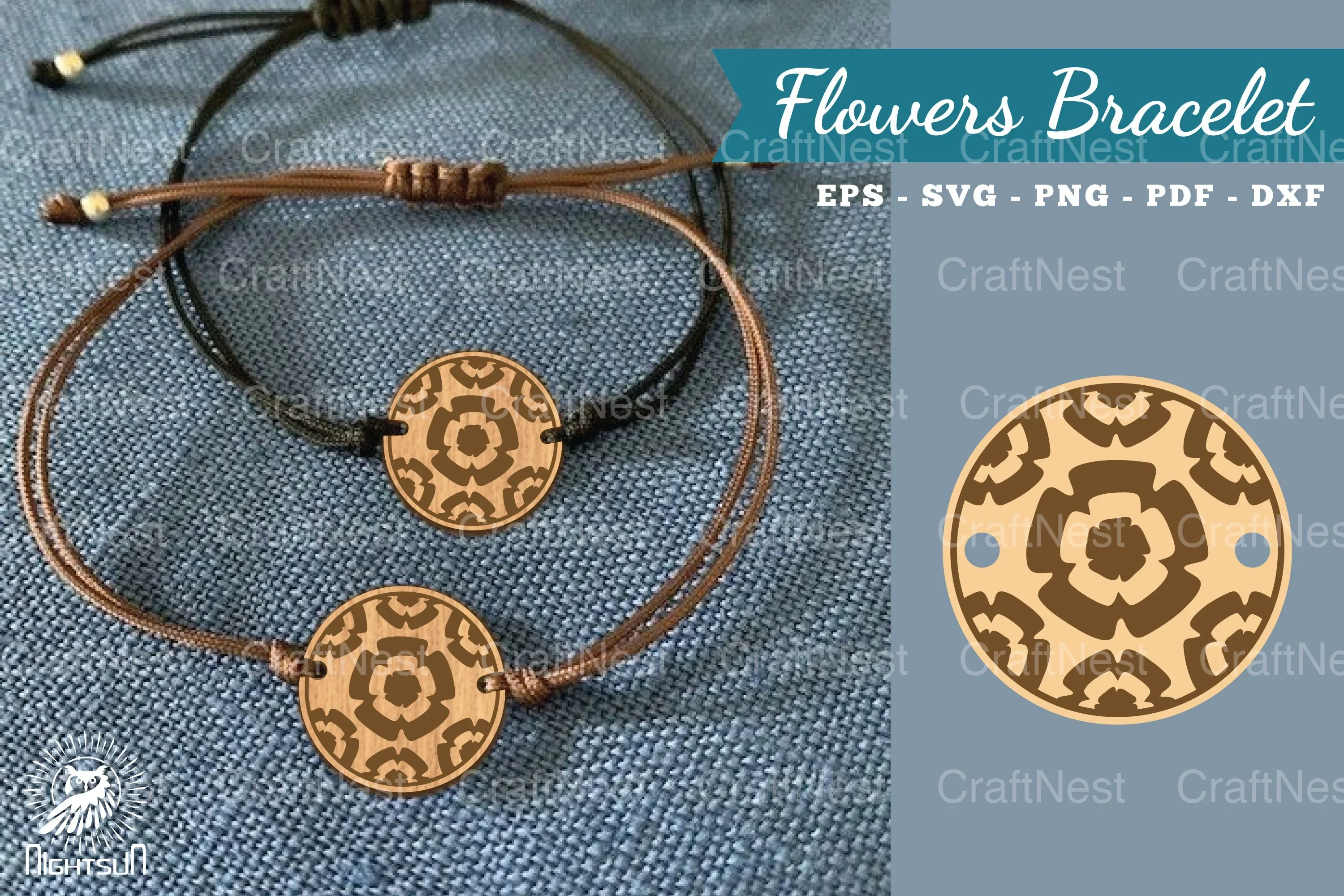 Laser Cut Flowers Bracelet SVG Bundle
