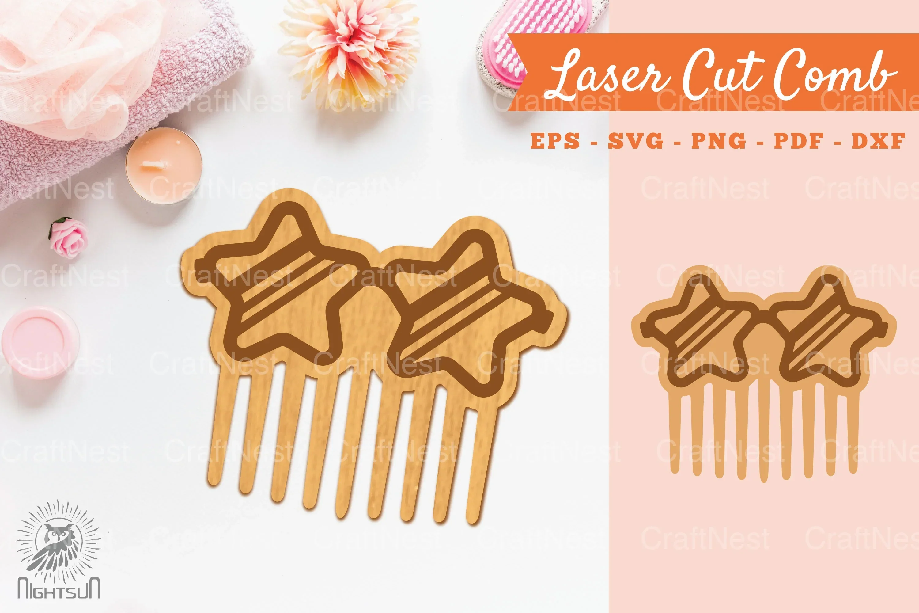 Laser Cut Glasses Comb Clipart Bundle
