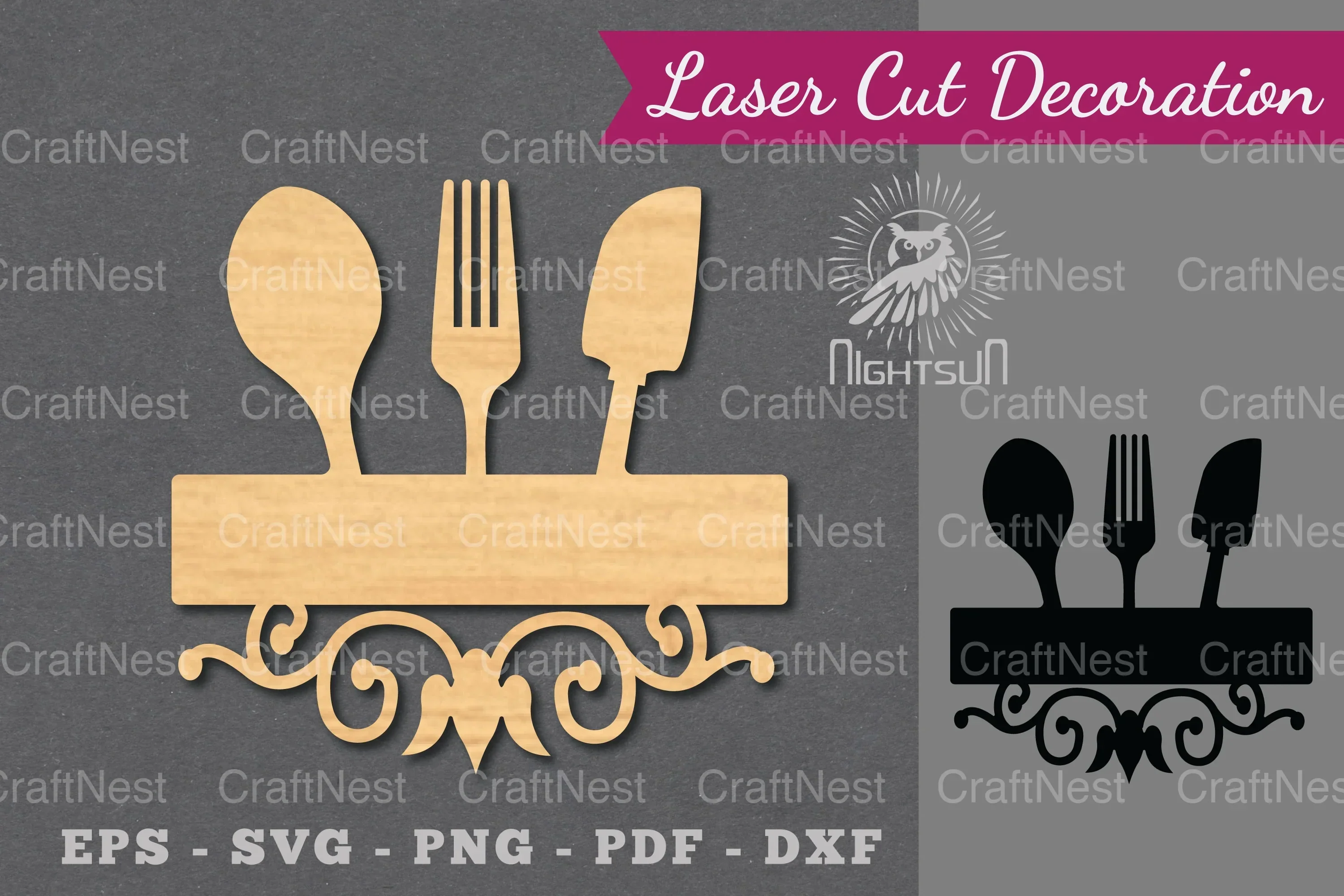 Laser Cut Kitchen Sign Clipart Bundle