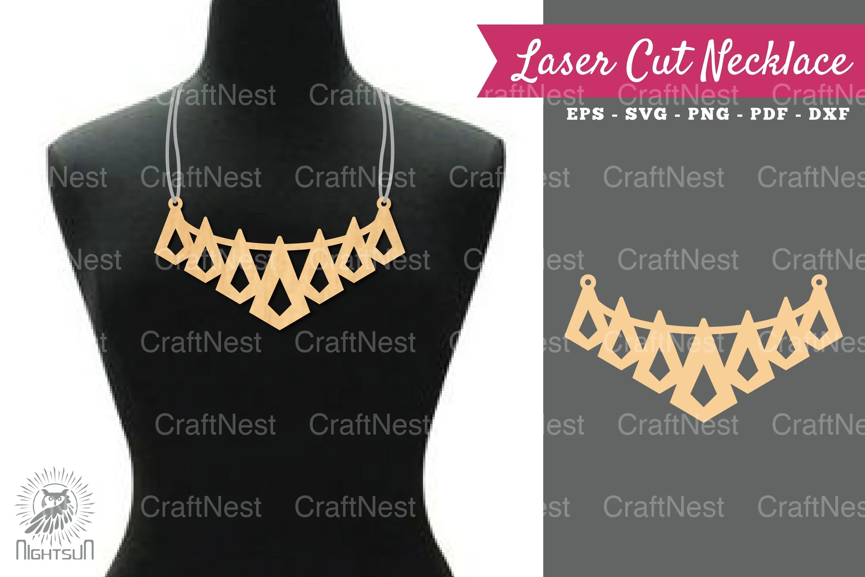 Laser Cut Necklace Design SVG Bundle