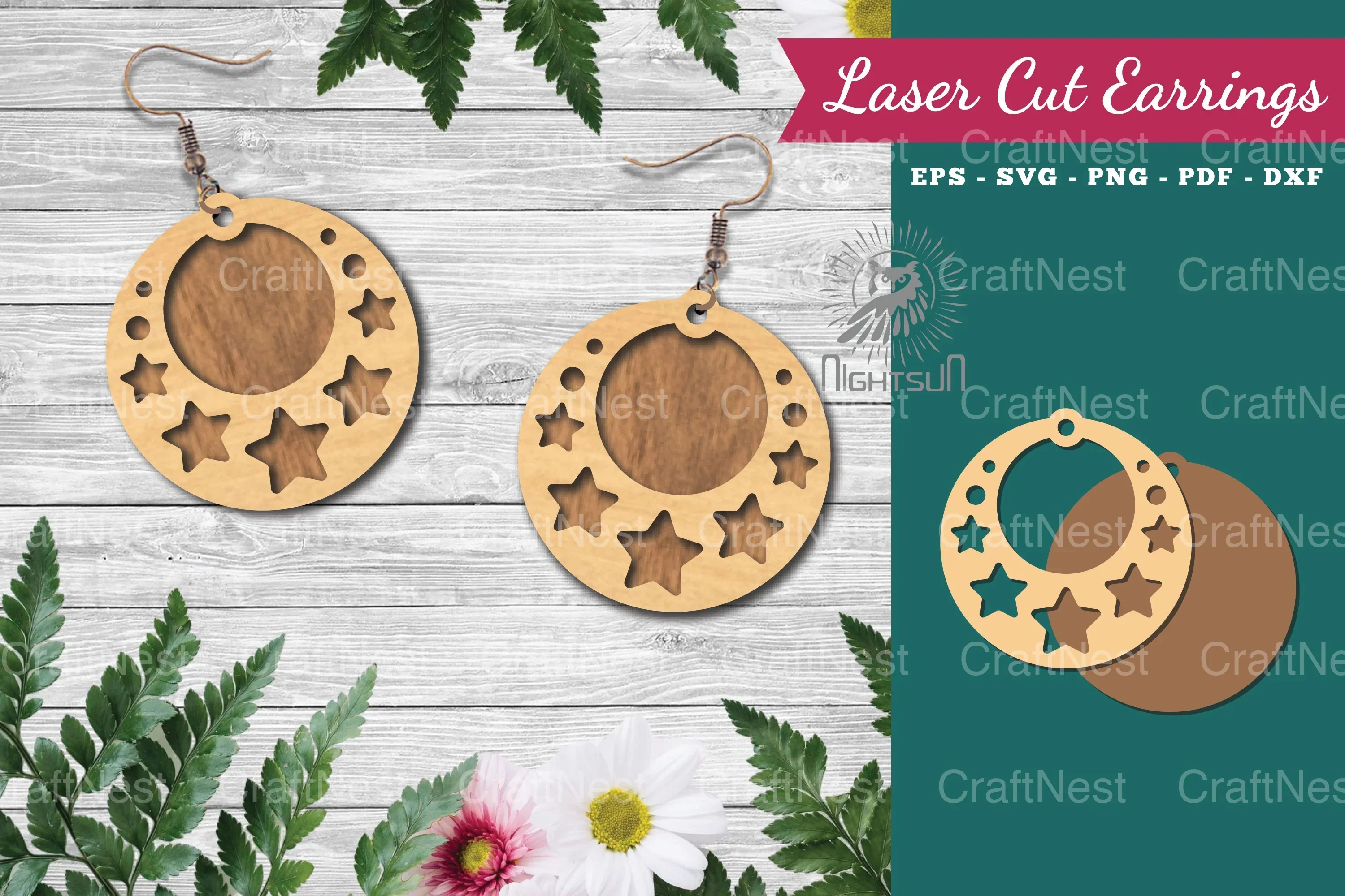 Laser Cut Star Earrings - Jewelry Design