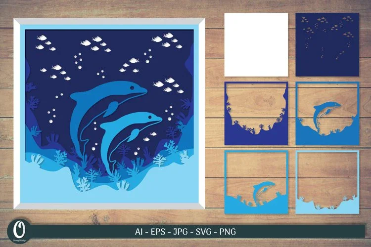 Layered Papercut Sea SVG Bundle