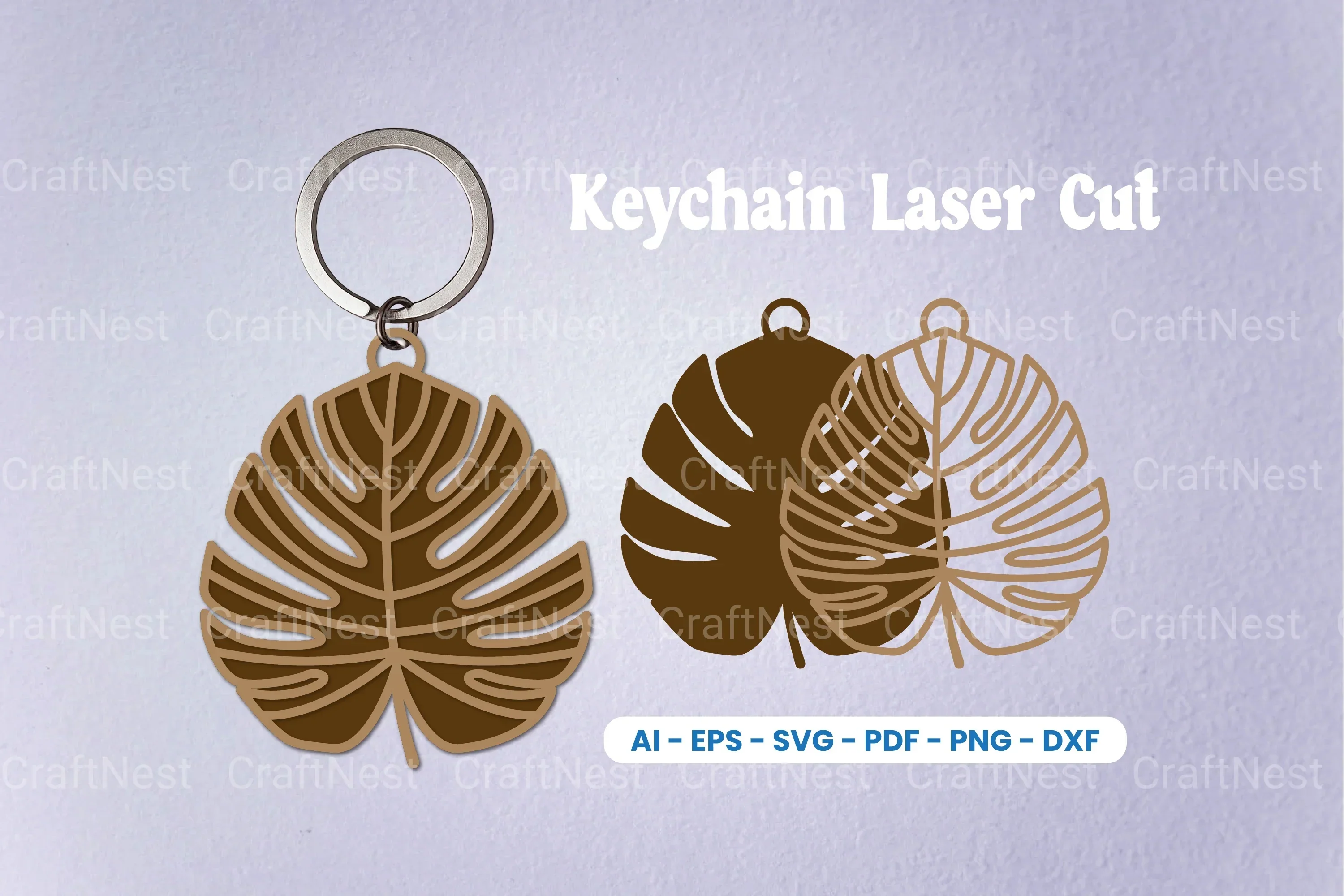 Leaf Keychain Laser Cut SVG Bundle Clipart