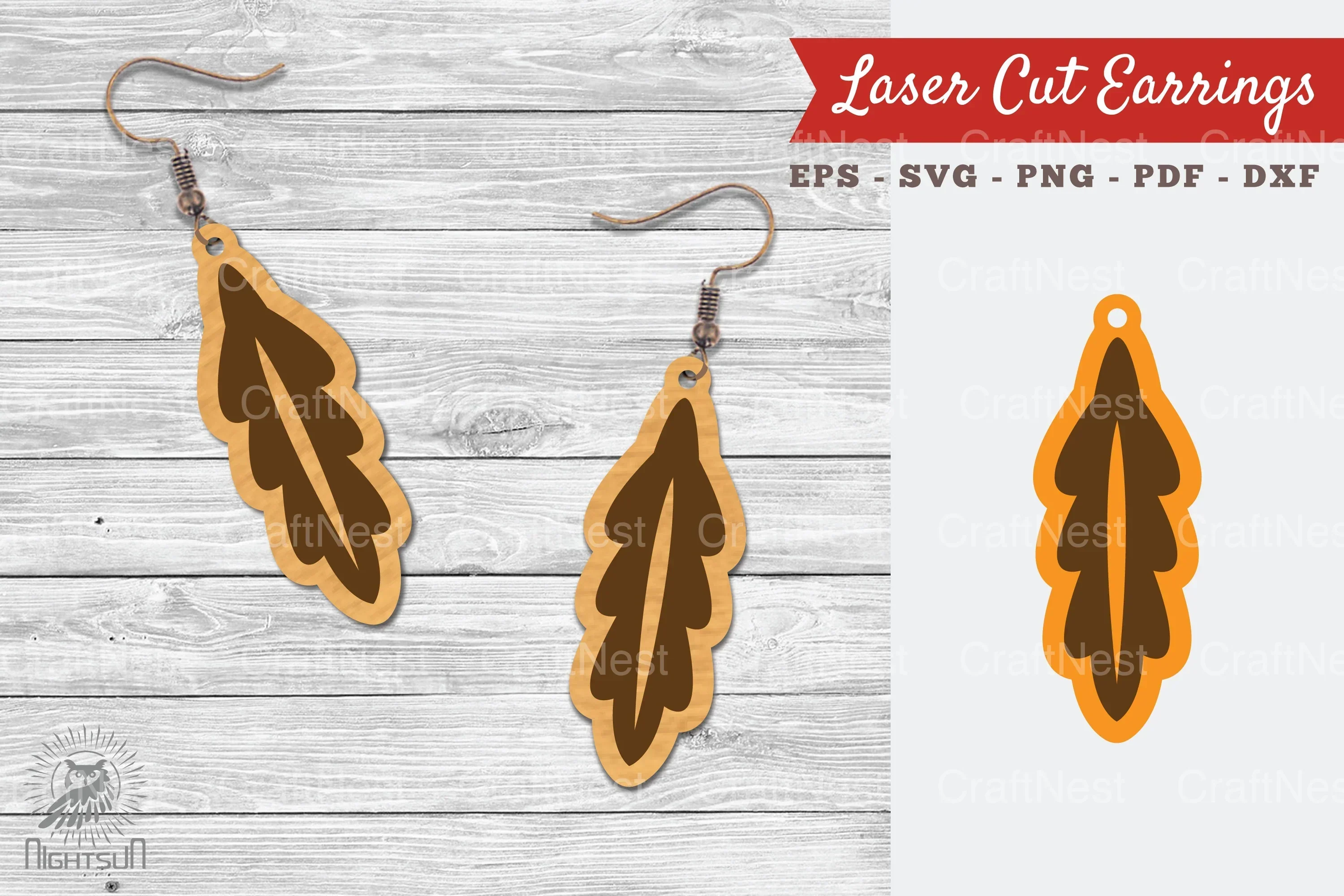 Leaves Laser Cut Earrings SVG Bundle