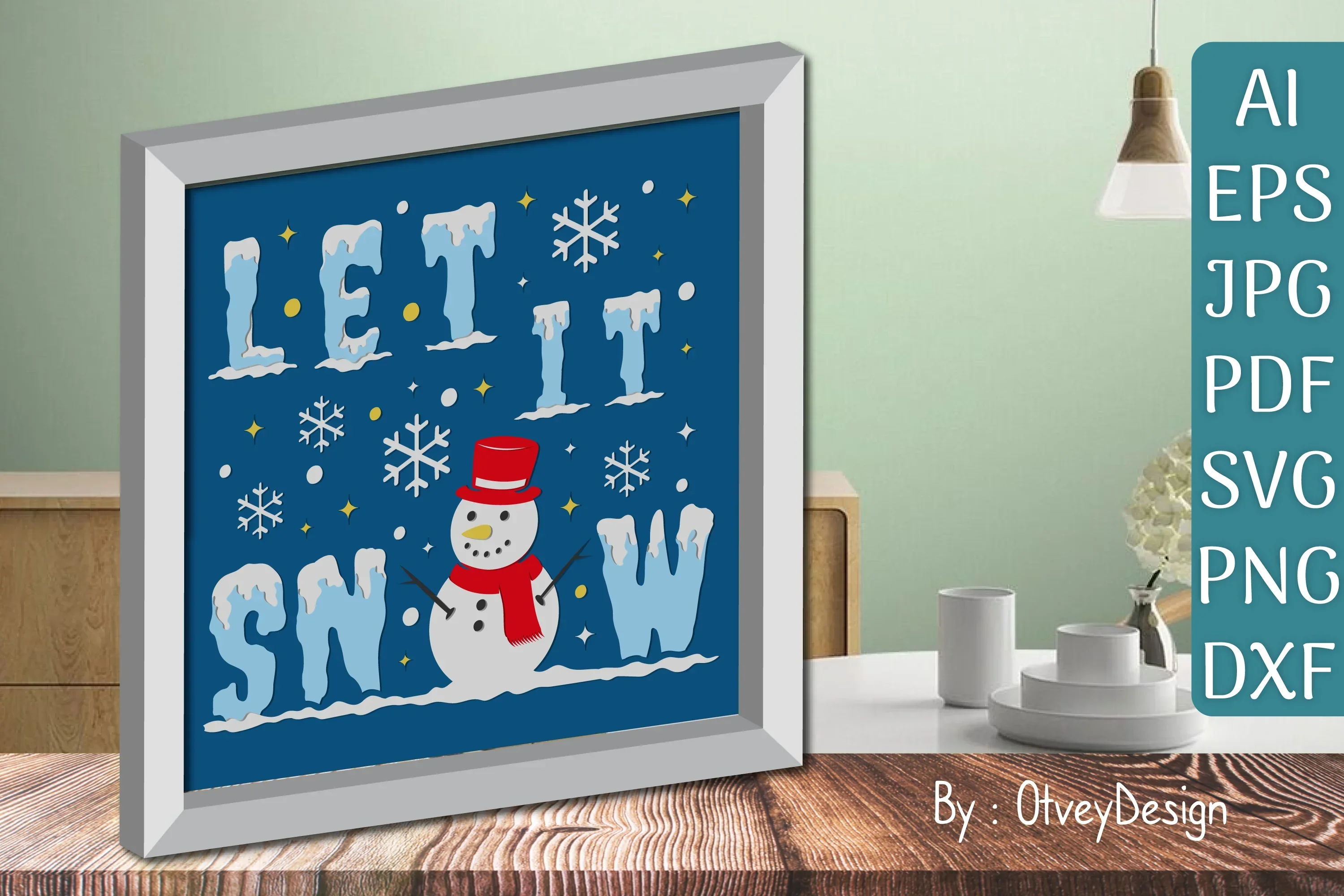 Let it Snow 3D Shadow Box Layered Papercut SVG Bundle - Image 2