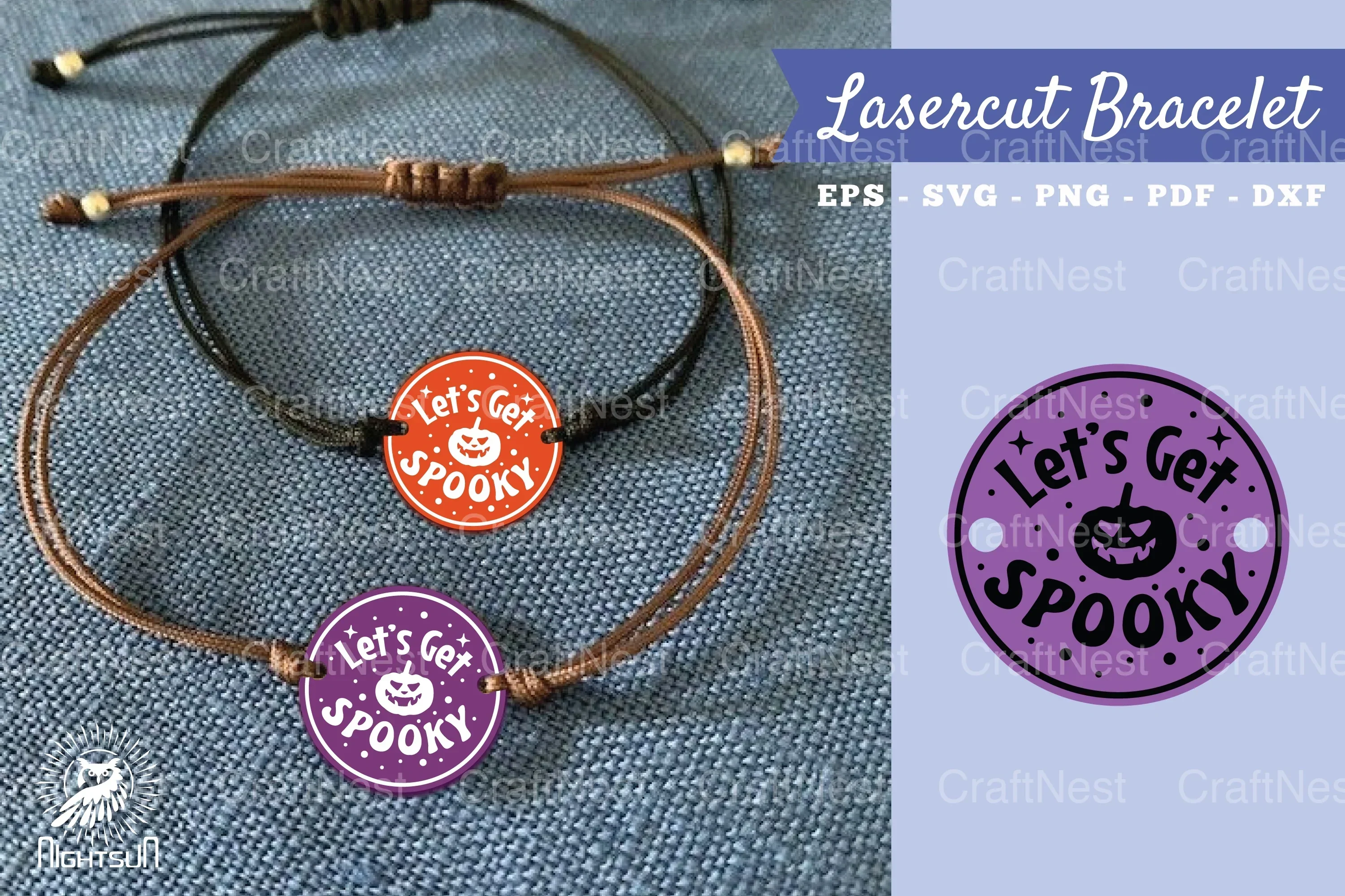 Let's Get Spooky Laser Cut Bracelet SVG Design Bundle