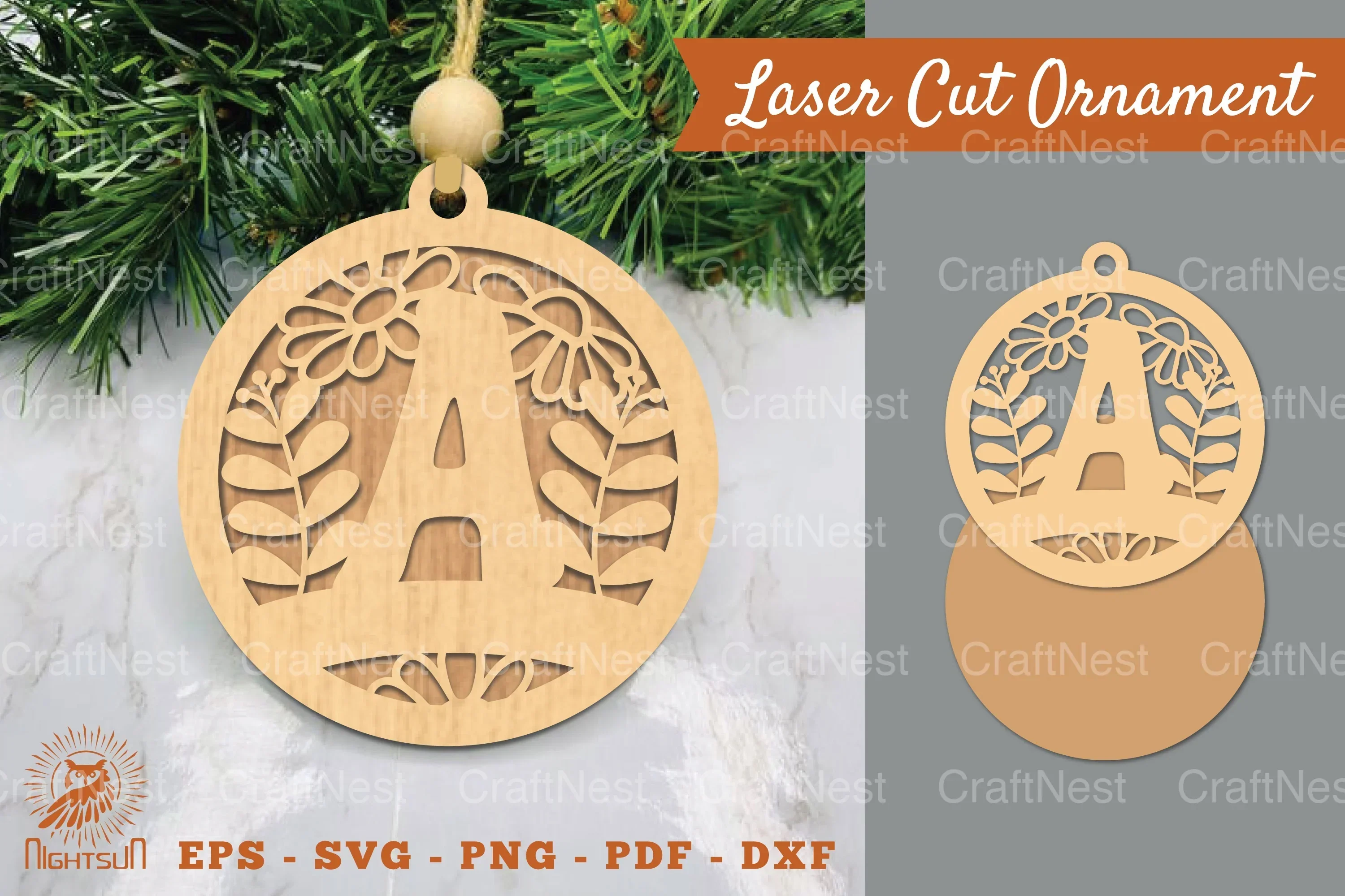 Letter A Laser Cut Ornament Clipart Bundle