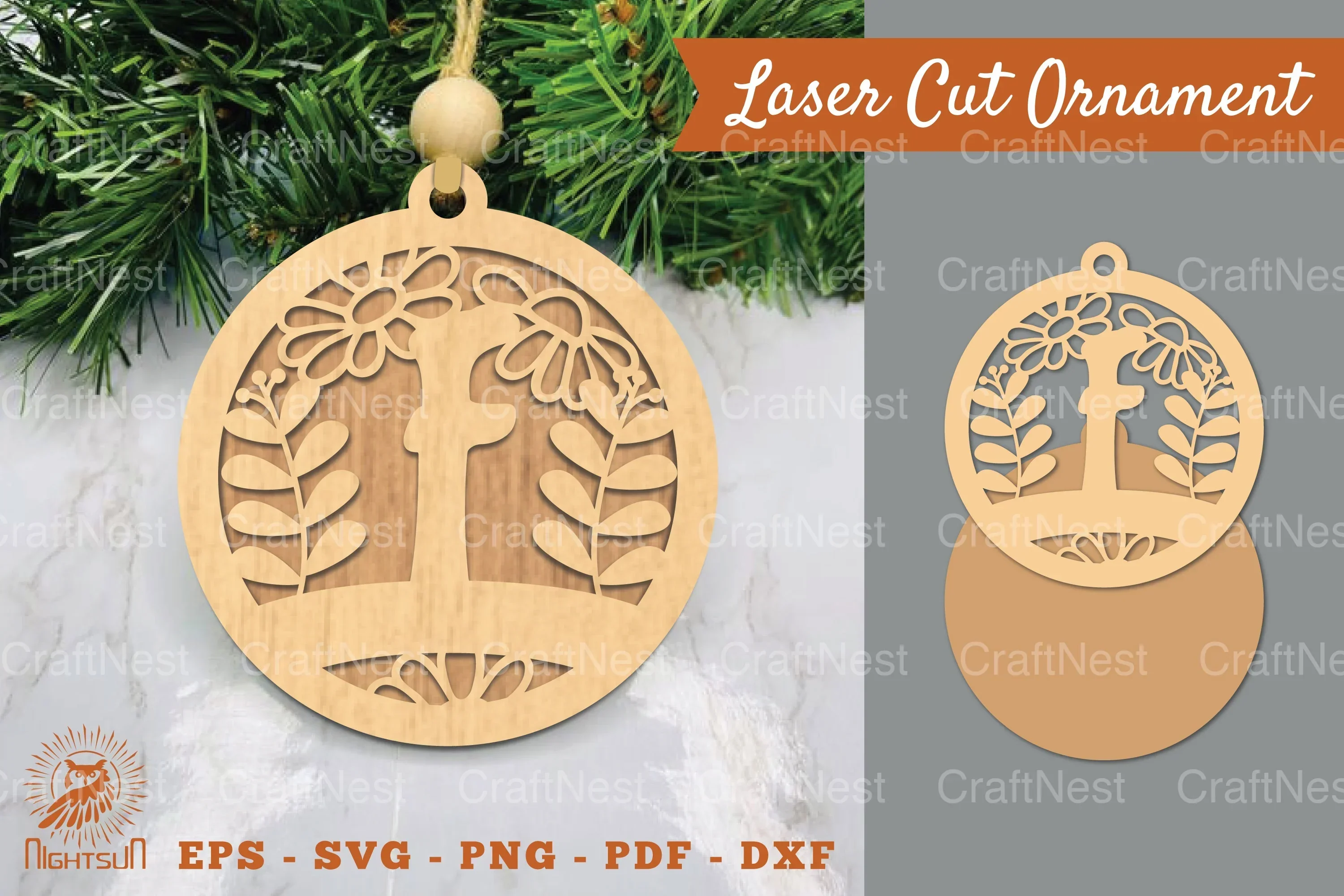 Letter F Laser Cut Ornament Clipart Bundle