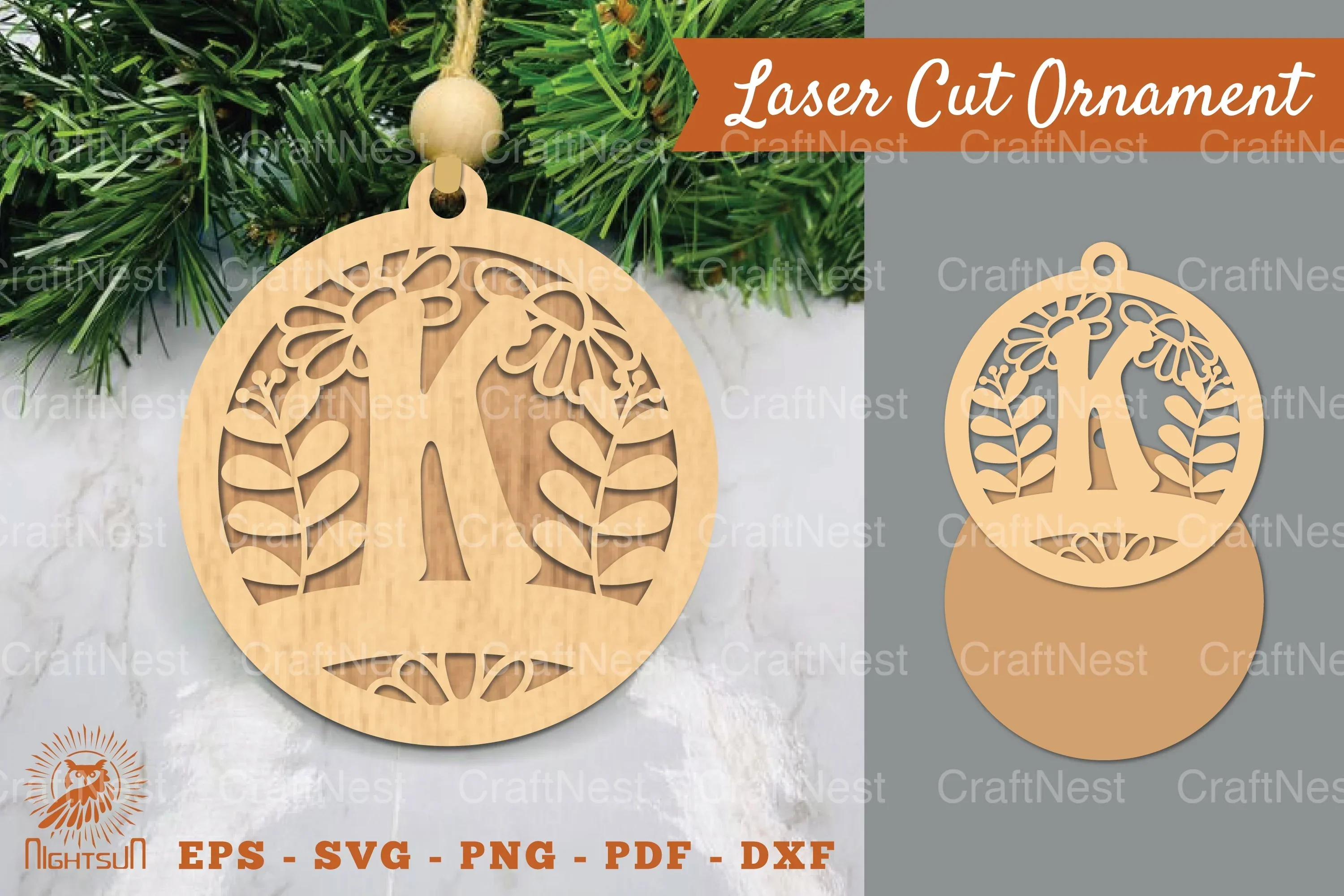Letter K Laser Cut Ornament Clipart Bundle