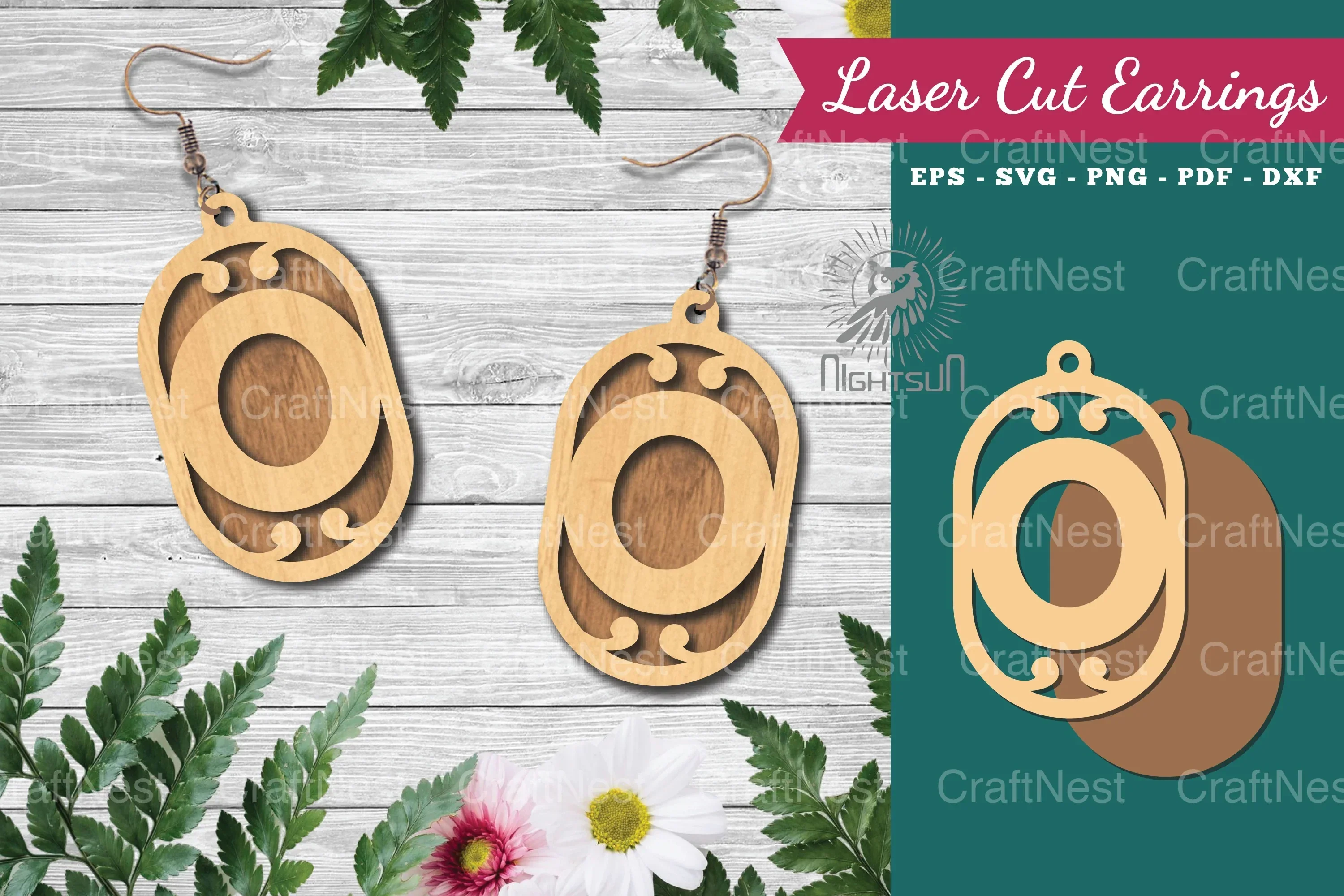 Letter O Laser Cut Earrings Design Bundle