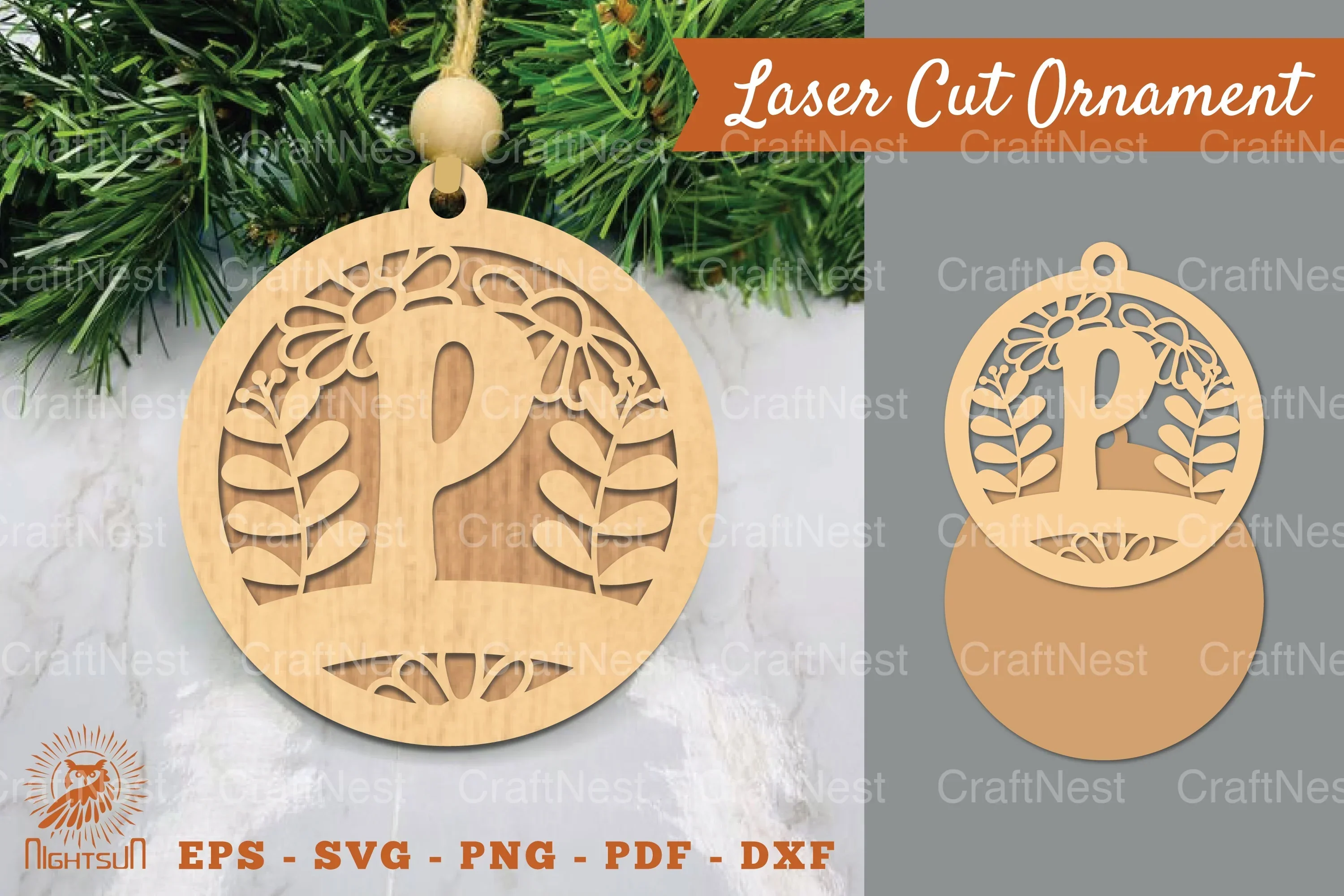 Letter P Laser Cut Ornament Clipart Bundle