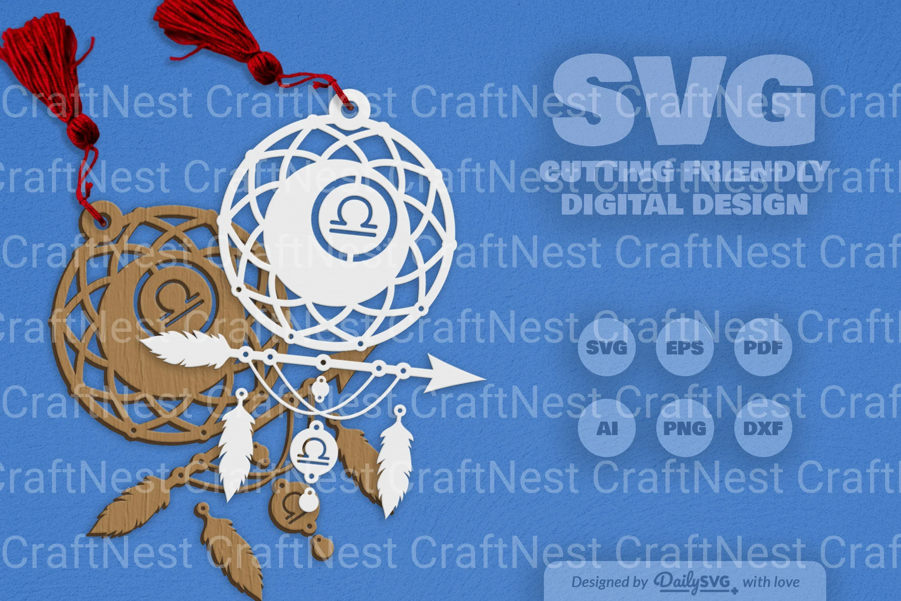 Libra Dream Catcher Laser Cut Clipart Set - Image 3