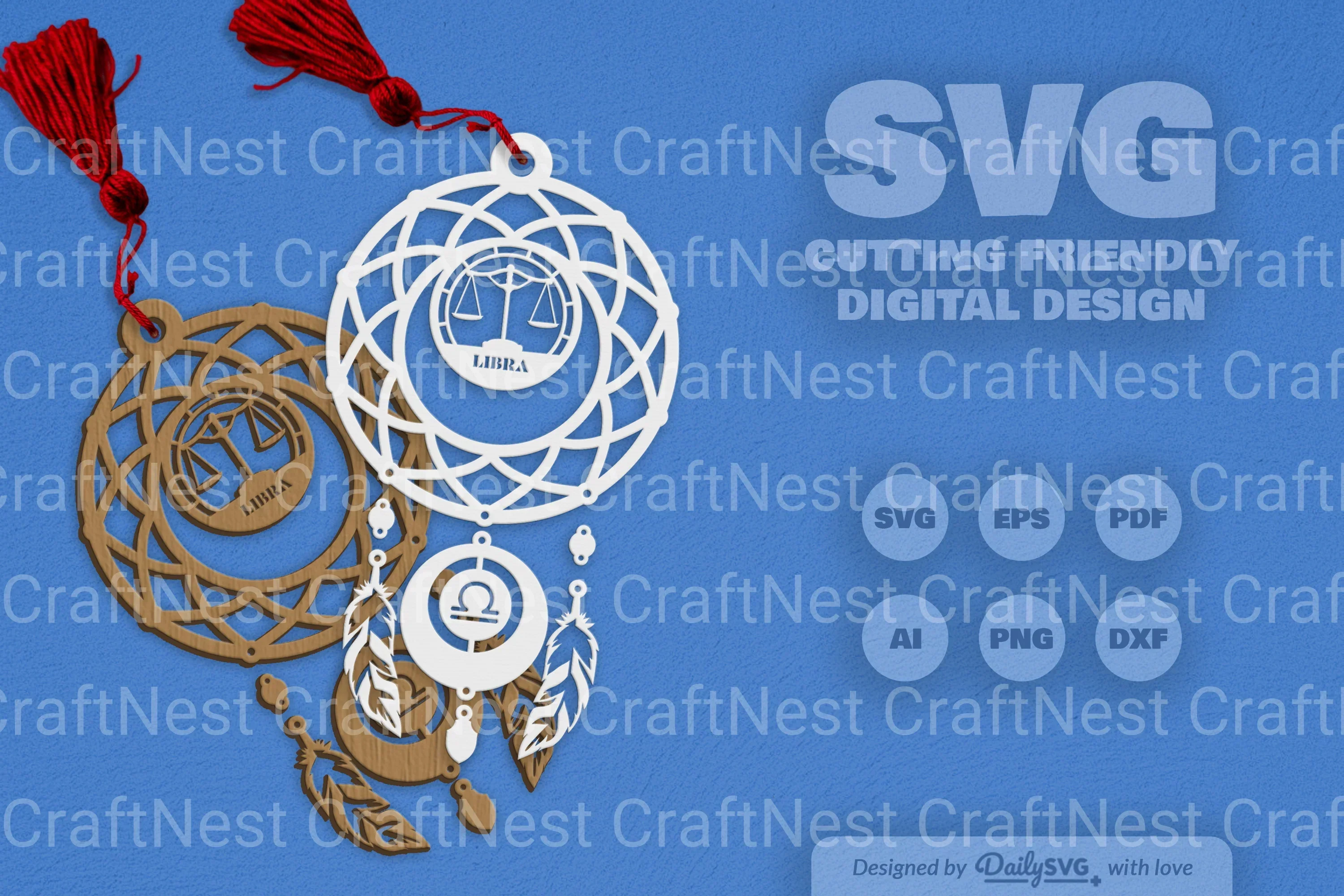 Libra Dream Catcher Laser Cut Clipart Set - Image 4