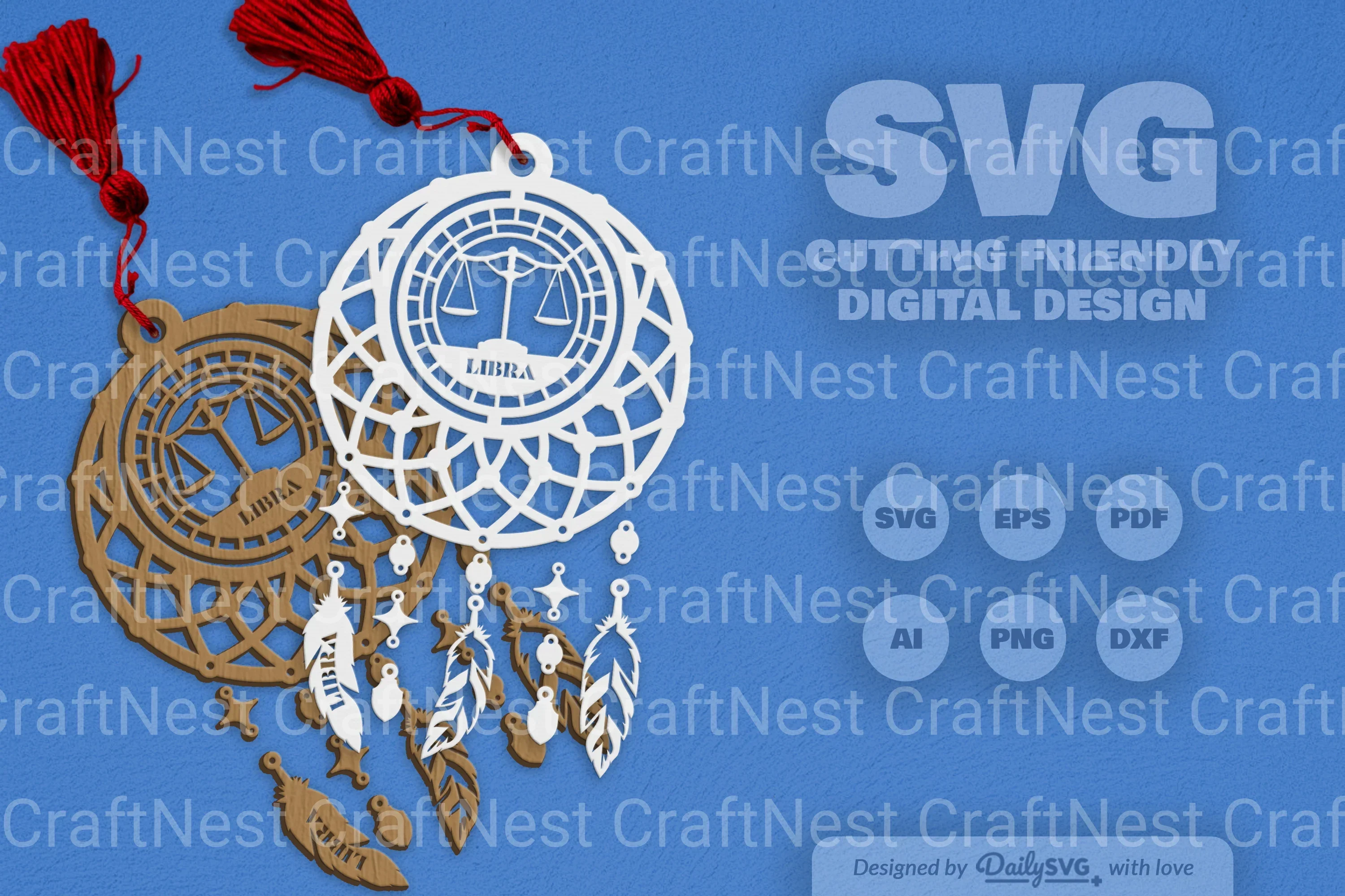 Libra Dream Catcher Laser Cut Clipart Set - Image 7