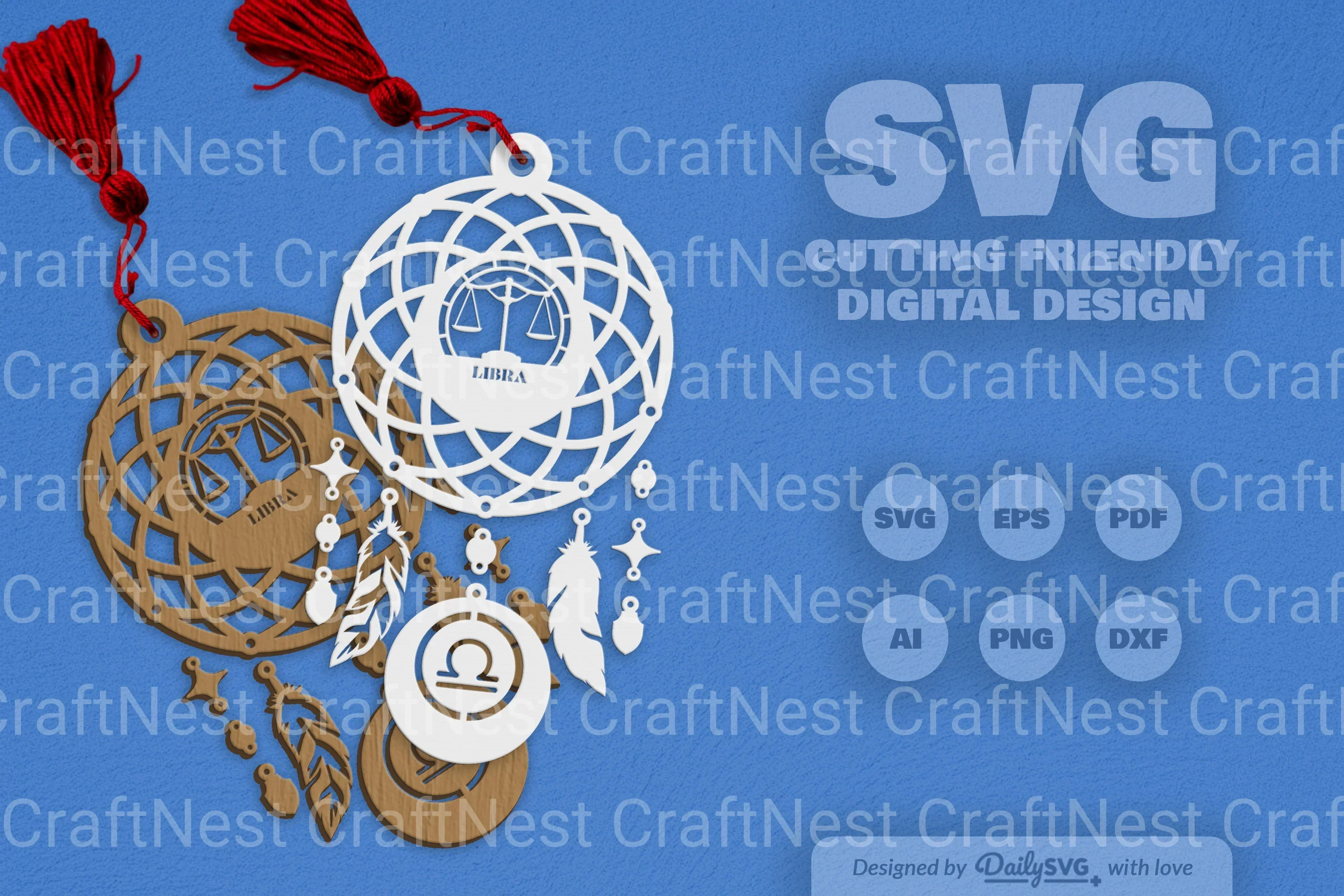 Libra Dream Catcher Laser Cut Clipart Set - Image 9