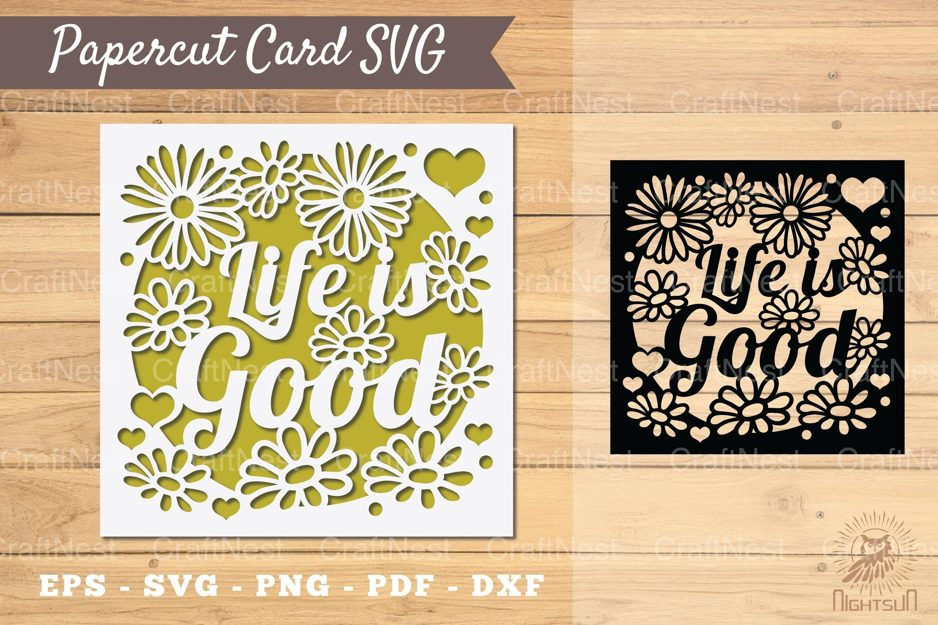 Life is Good Papercut Card SVG Bundle