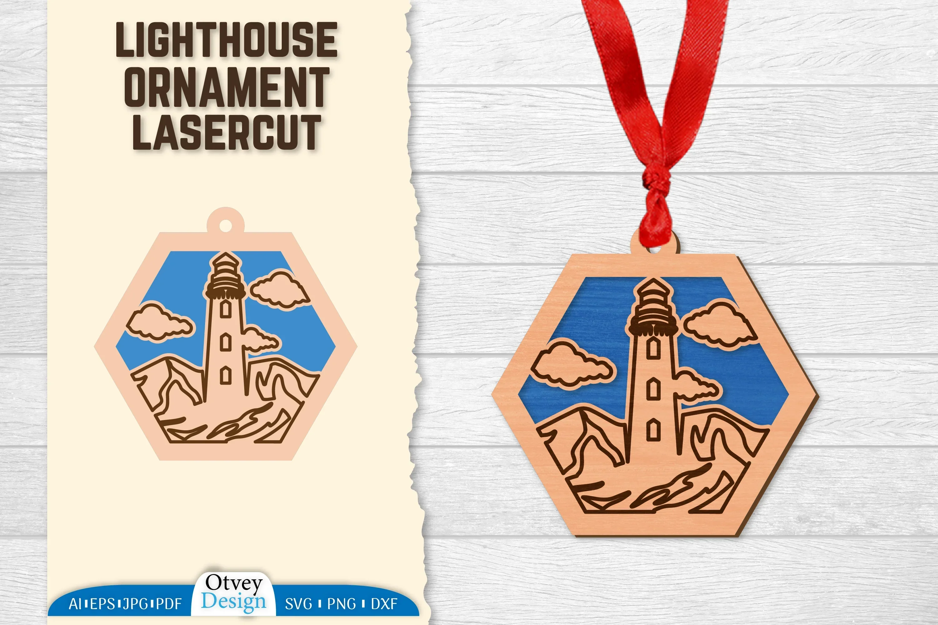 Lighthouse Lasercut Ornament SVG Bundle