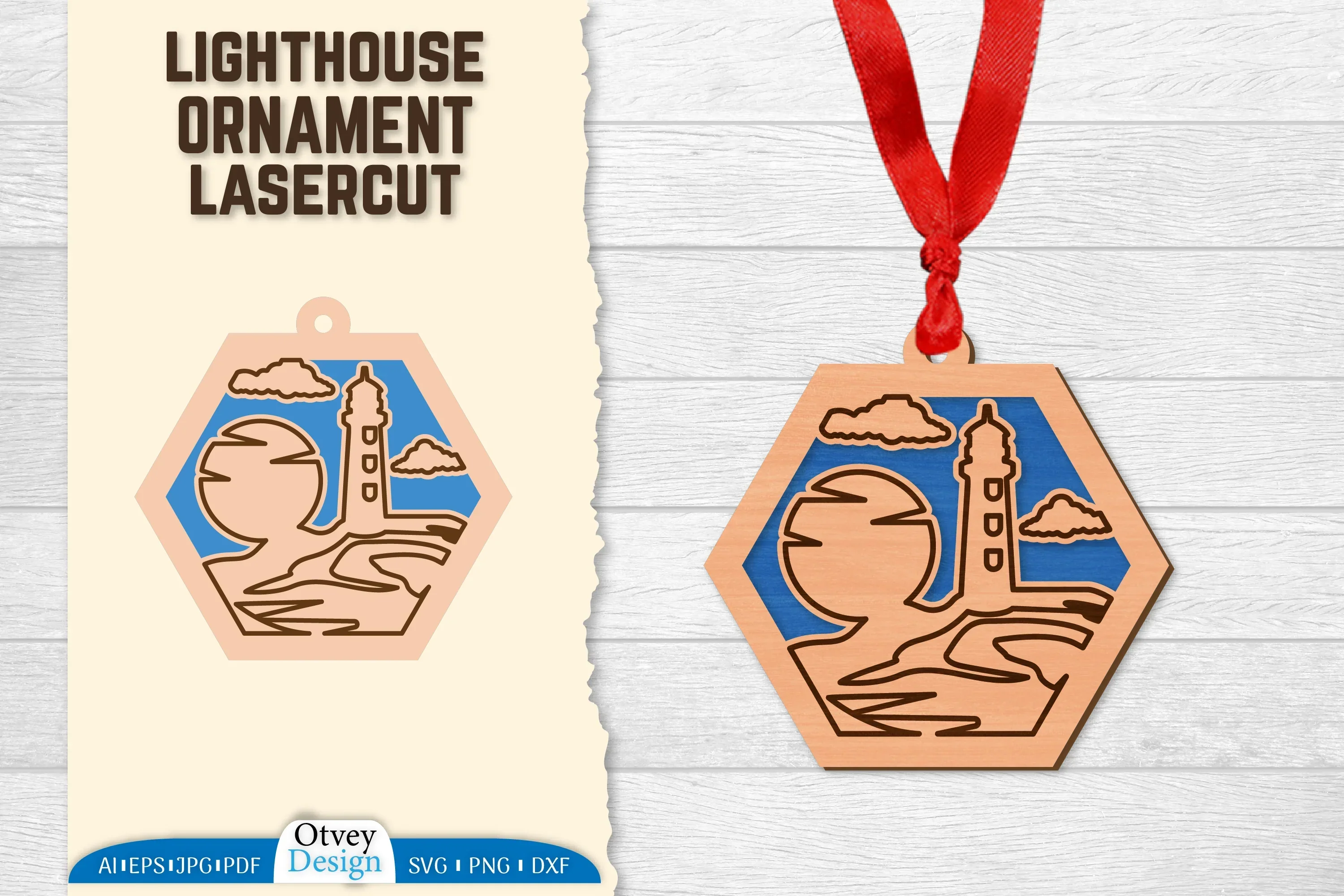 Lighthouse Lasercut Ornament SVG Bundle