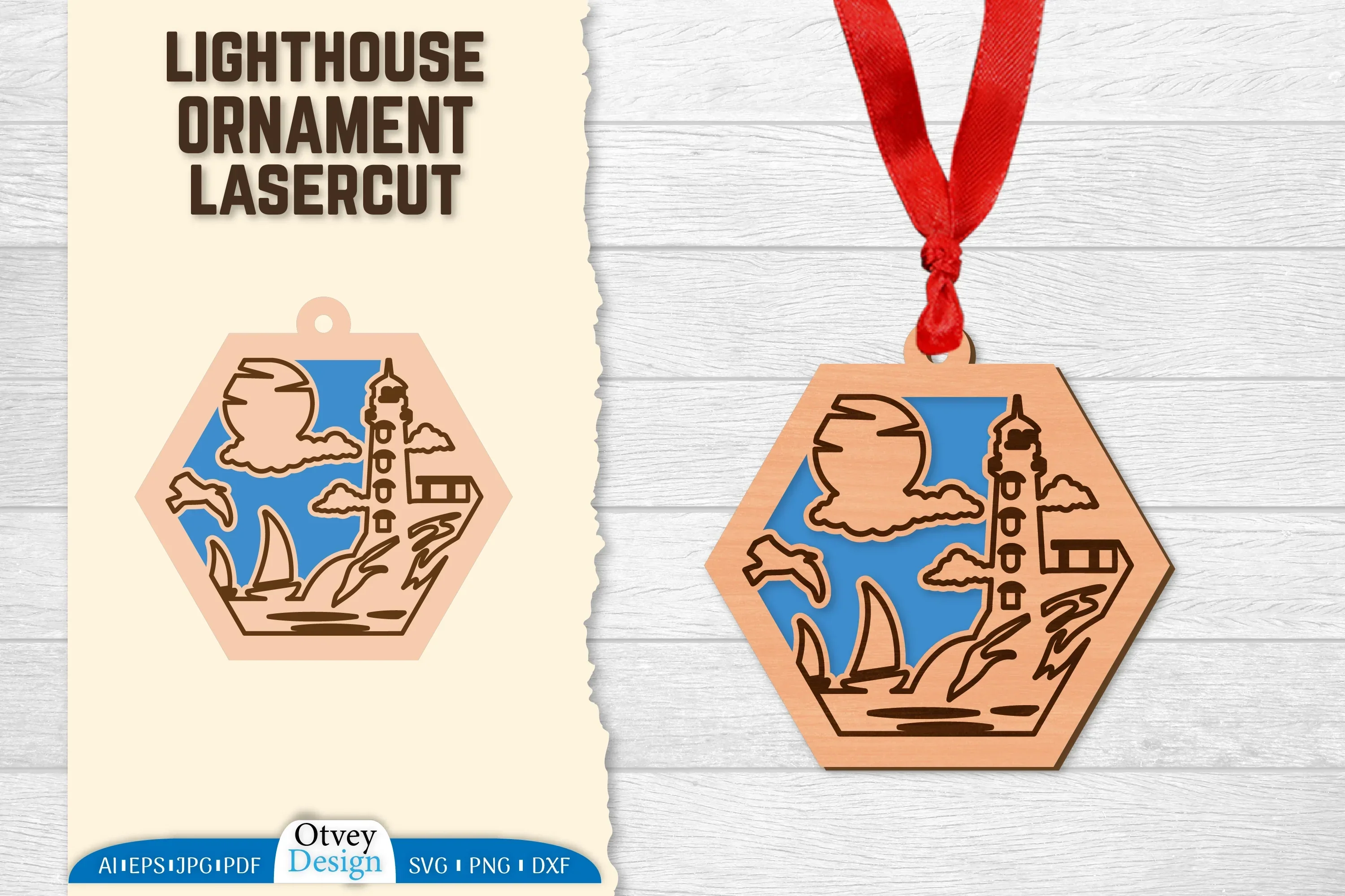 Lighthouse Lasercut Ornament SVG Bundle