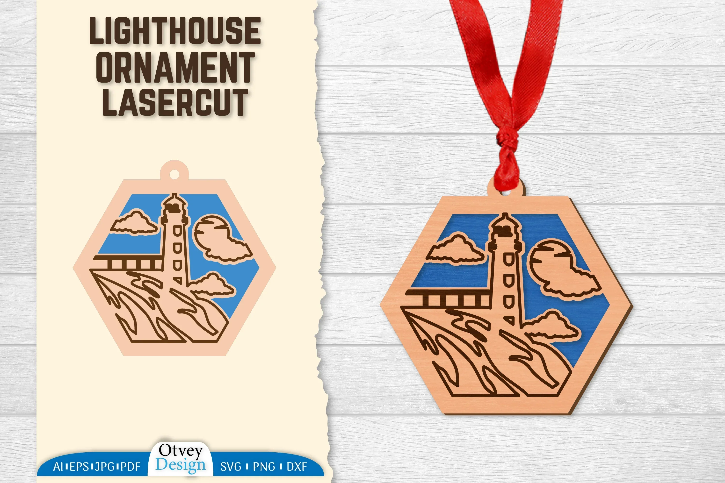 Lighthouse Lasercut Ornament SVG Bundle