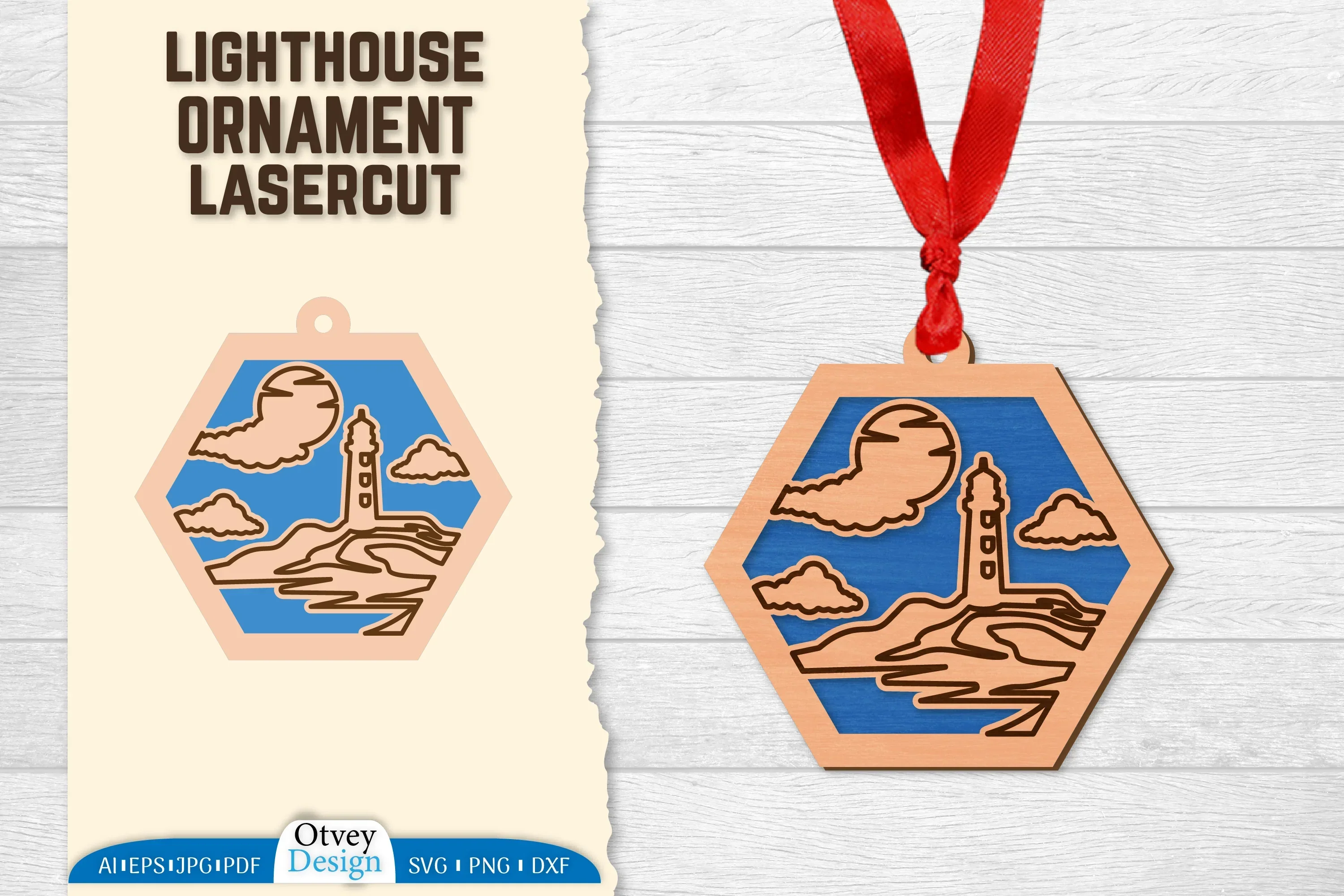 Lighthouse Lasercut Ornament SVG Bundle