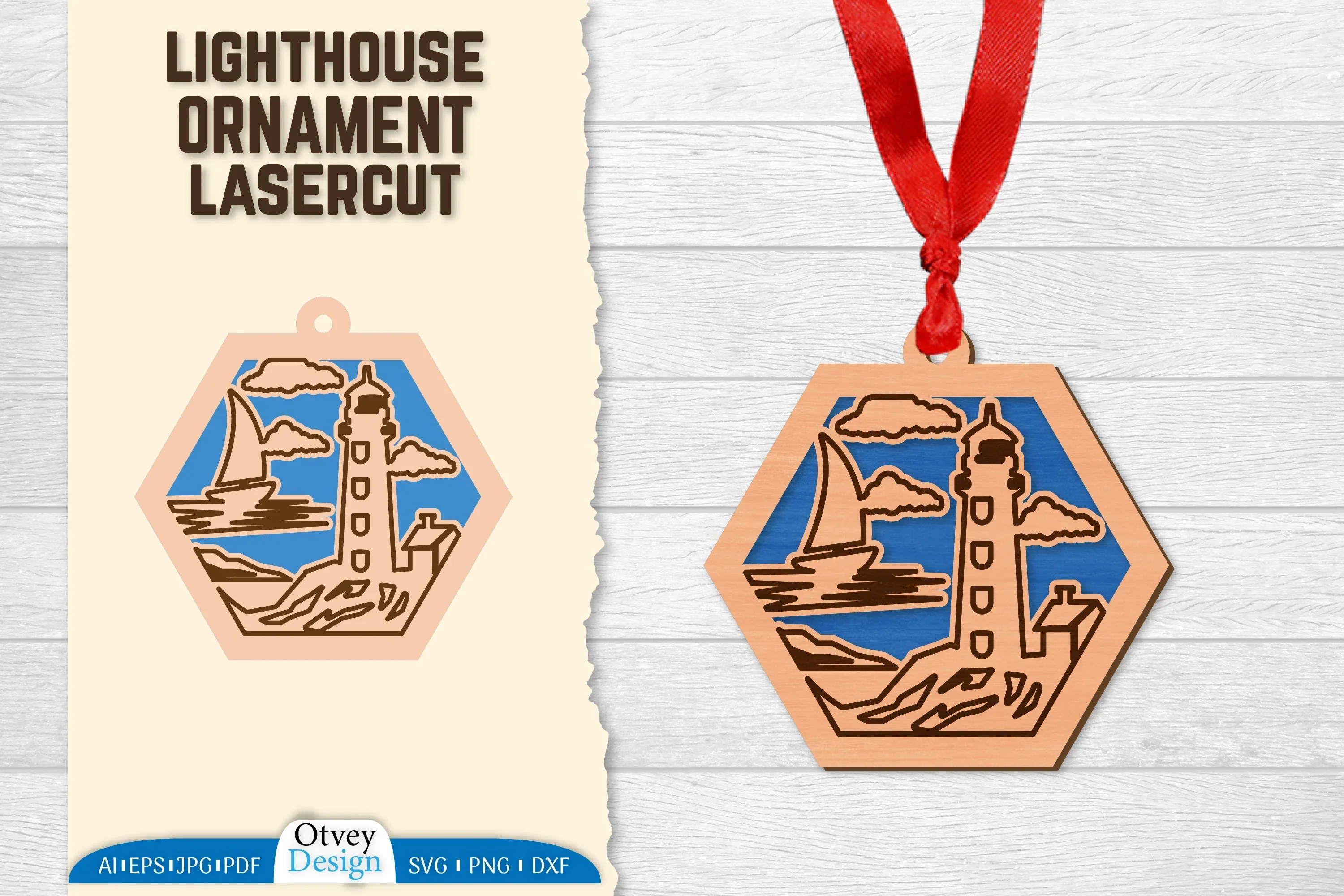 Lighthouse Lasercut Ornament SVG Bundle