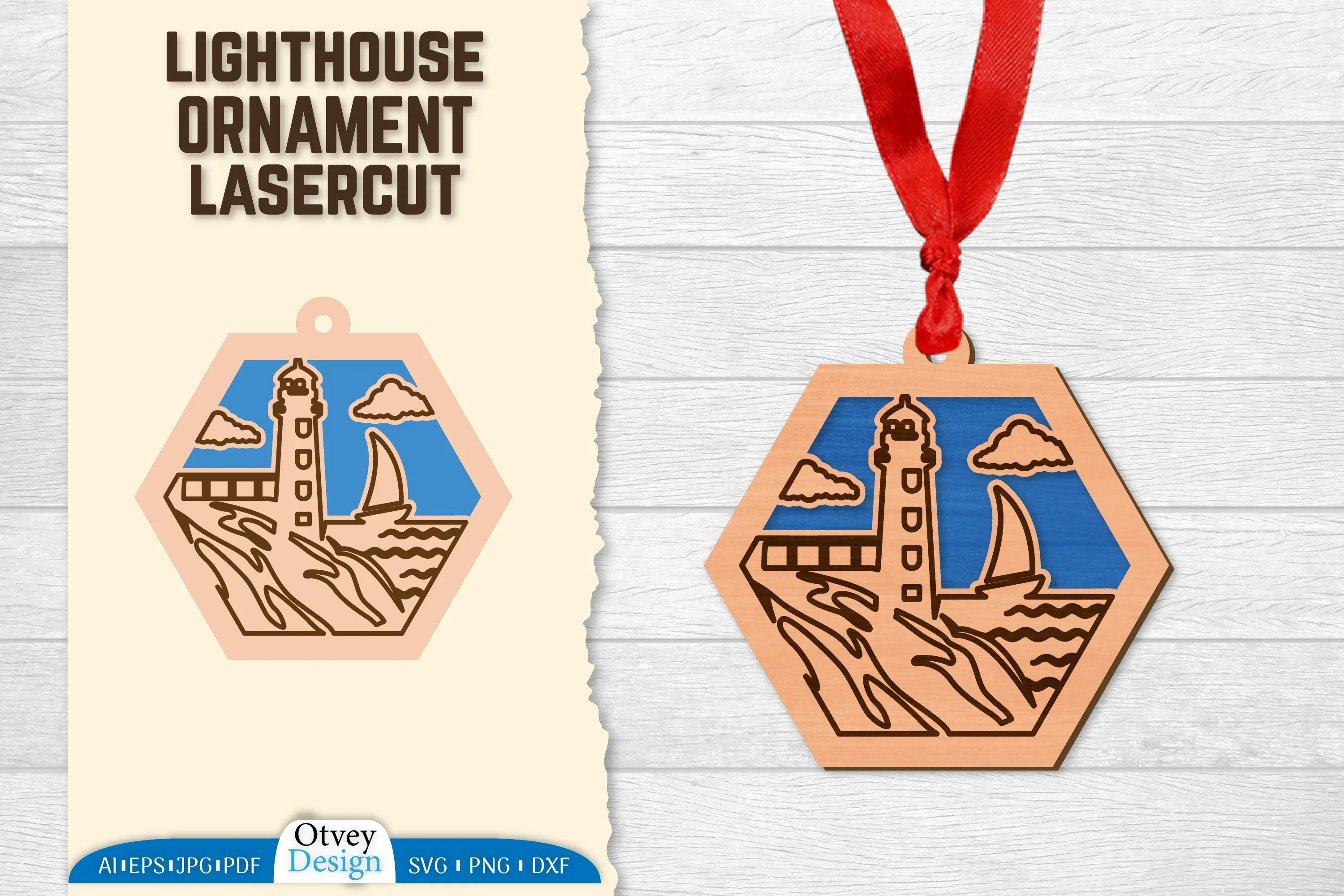 Lighthouse Lasercut Ornament SVG Bundle