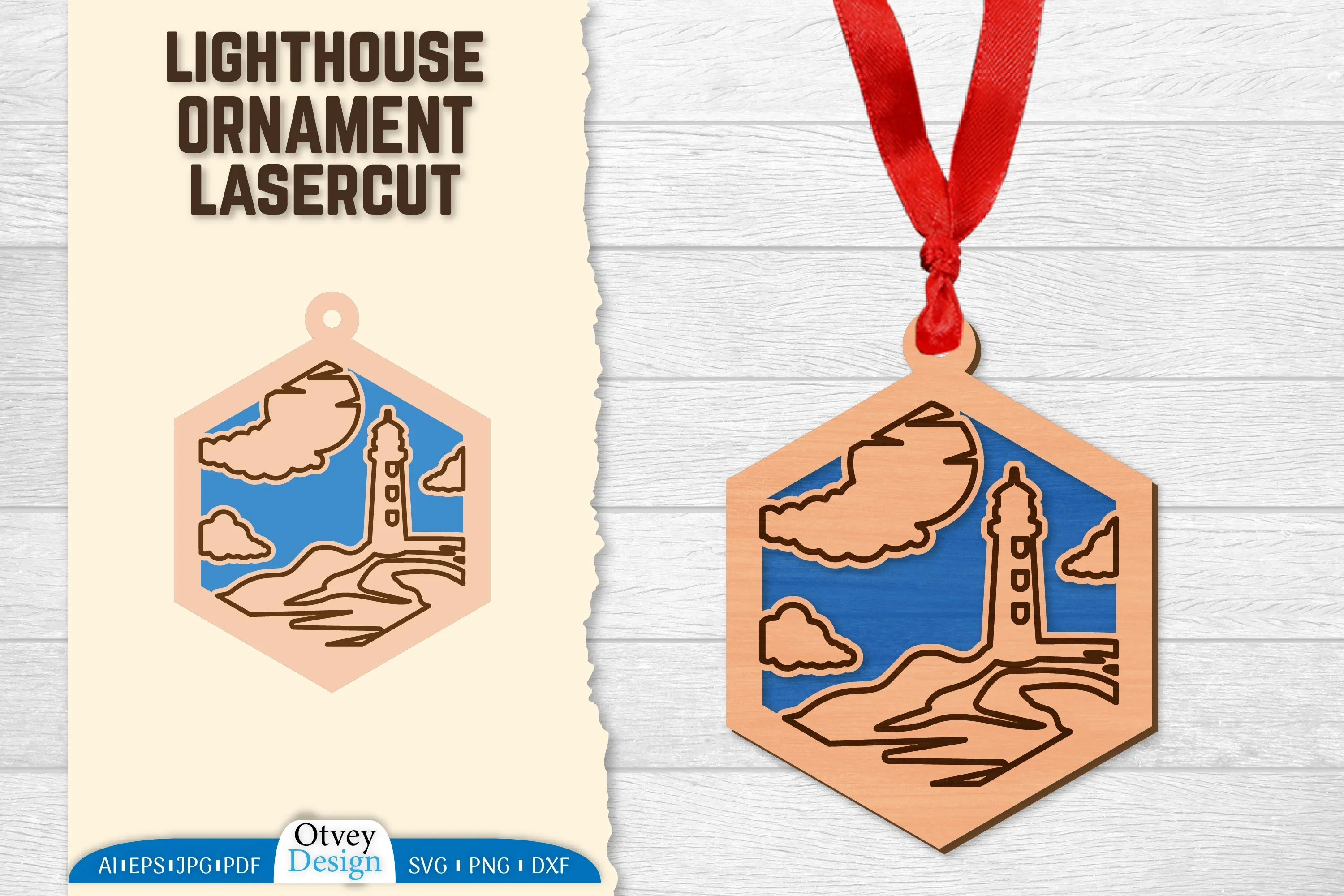 Lighthouse Lasercut Ornament SVG Bundle