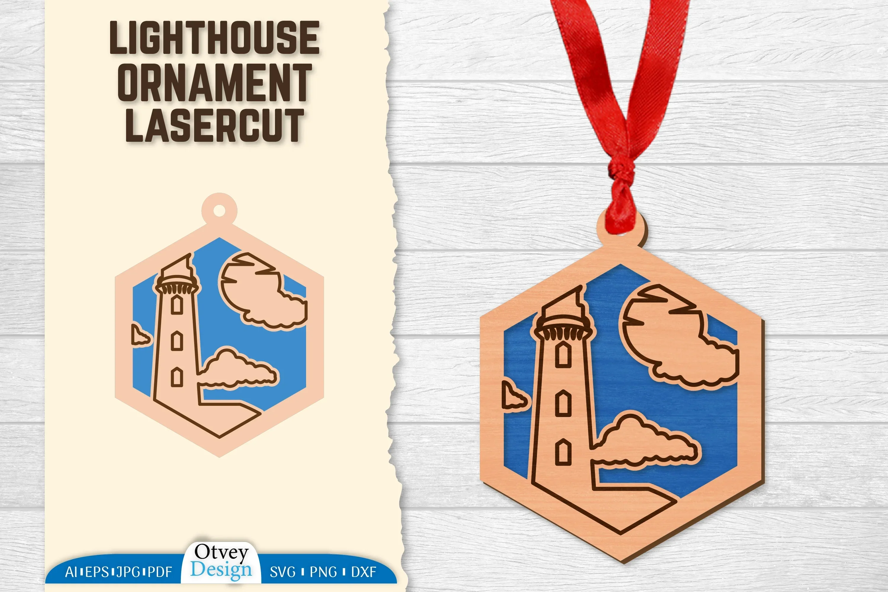 Lighthouse Lasercut Ornament SVG Bundle